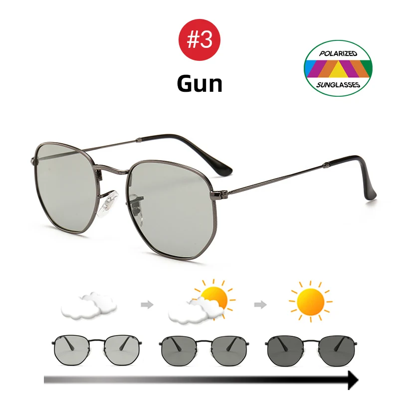 Oval Women Fashion Photochromic Sunglasses Polarized Ladies Metal Gold Frame Sun Glasses 2025 Trending Female Shades