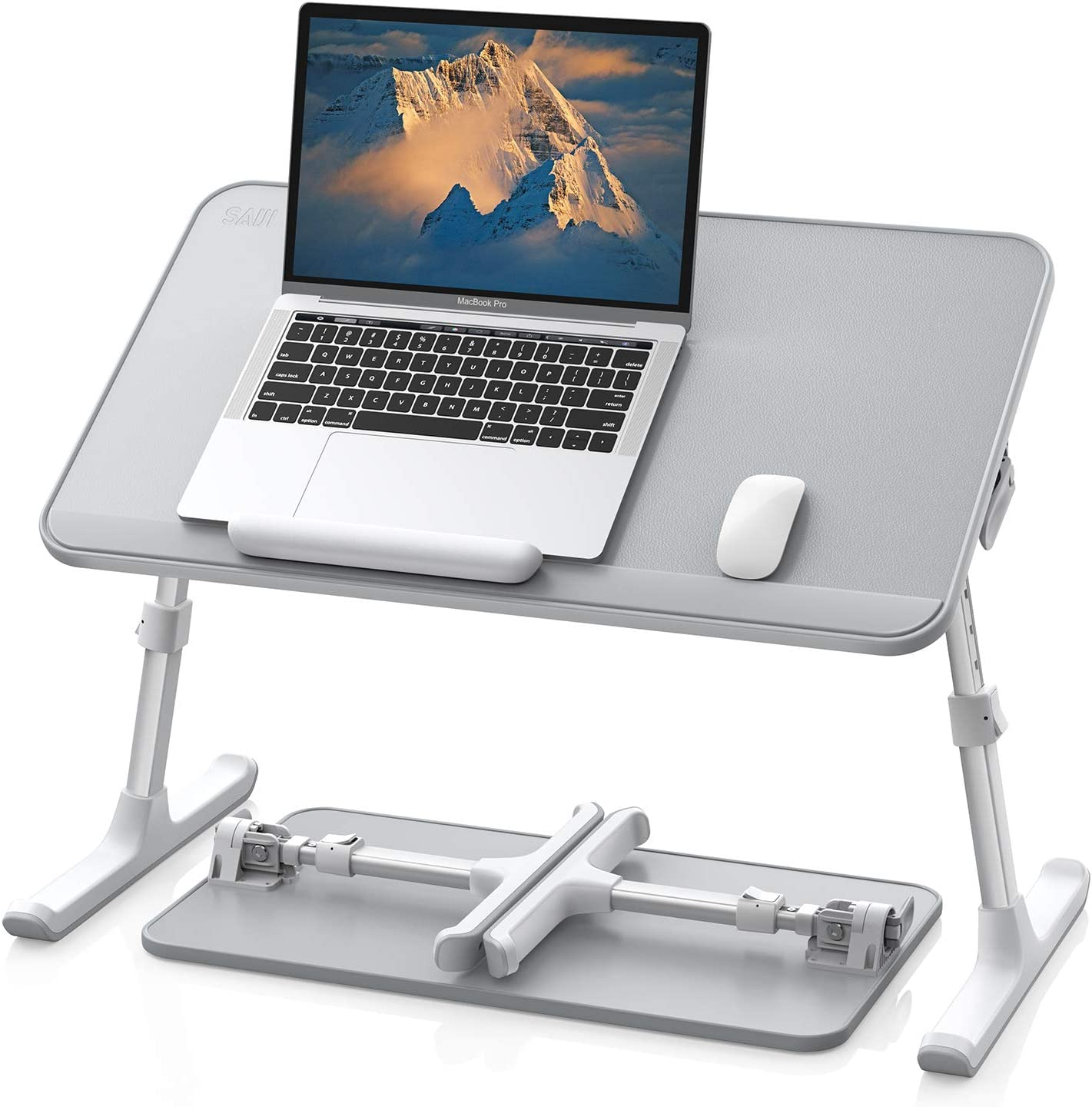 Leather Lap Desk Laptop Bed Tray Table, Adjustable Laptop Stand for Bed, Portable Lightweight Standing Desk for Writing Eating Reading Couch Sofa Floor for Adults Kids (20.5