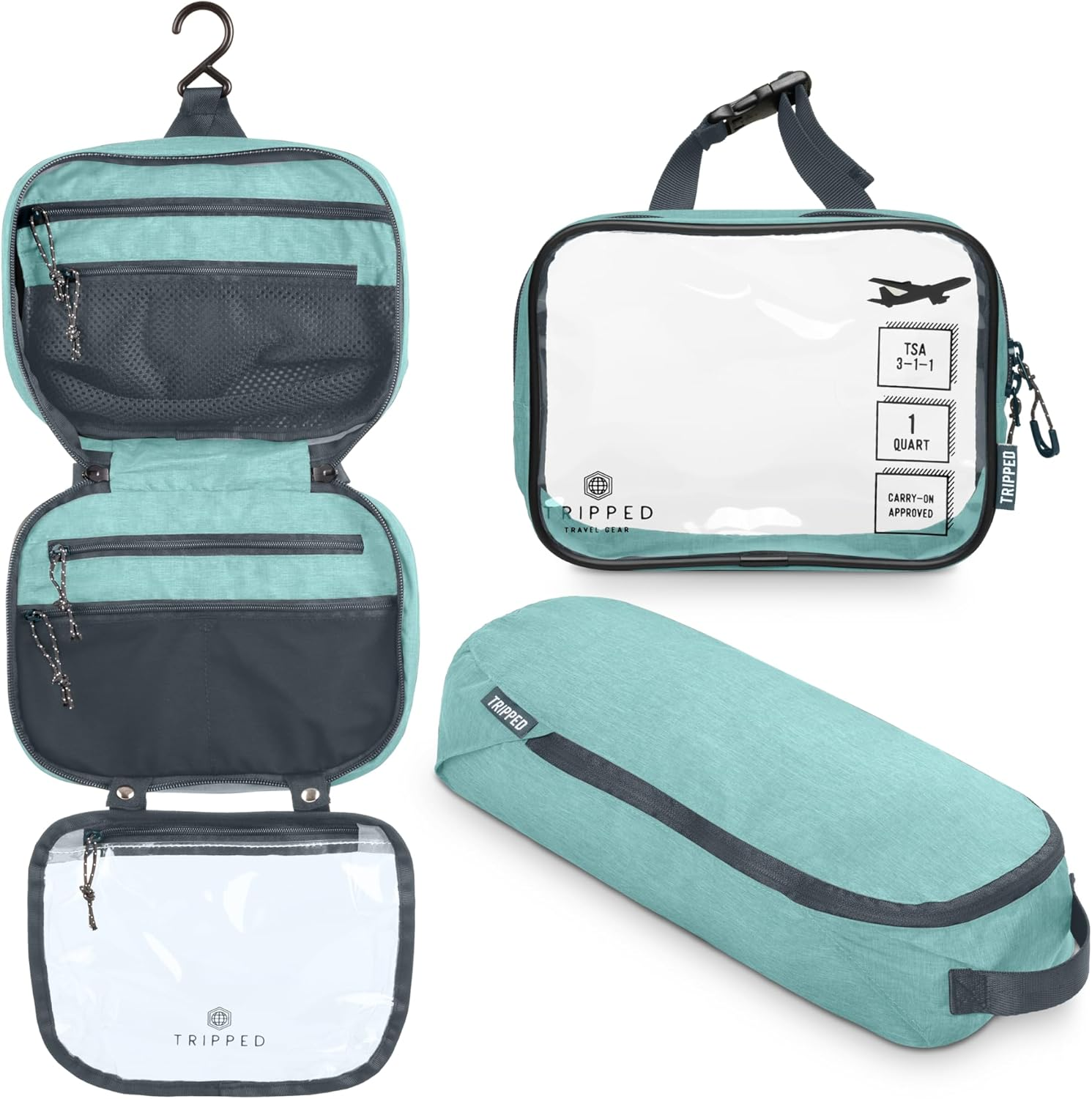 Toiletry Bag Kit Set: Hanging Travel Toiletry Bag + 311 TSA Cosmetic Liquid Bag | eBay Toiletry Bag Kit Set: Hanging Travel Toiletry Bag + 311 TSA Cosmetic Liquid Bag | eBay