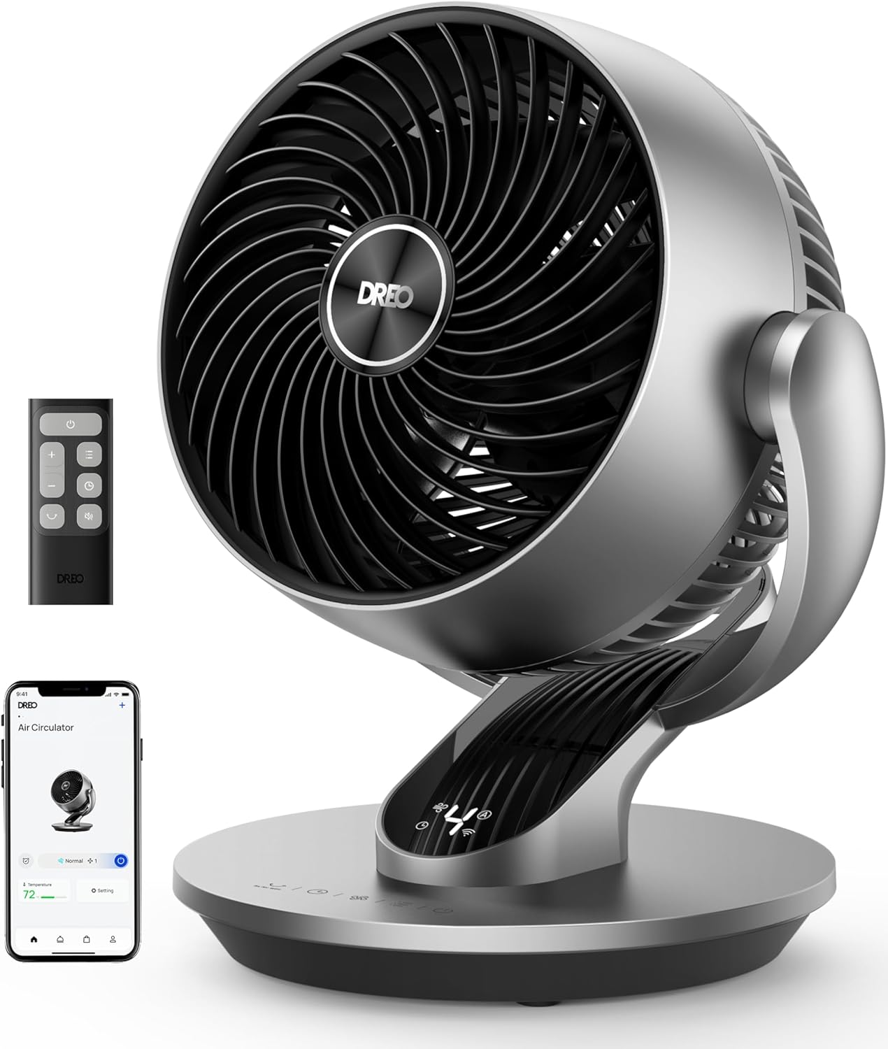 Smart Fan for Bedroom,120° Vertical and 90° Oscillating Fan with Remote/Voice, 13 Inch Height Quiet Air Circulator for Whole Room, 70 Ft, 4 Speeds, 5 Modes, 12H Timer, Desk Fans for Home, Office