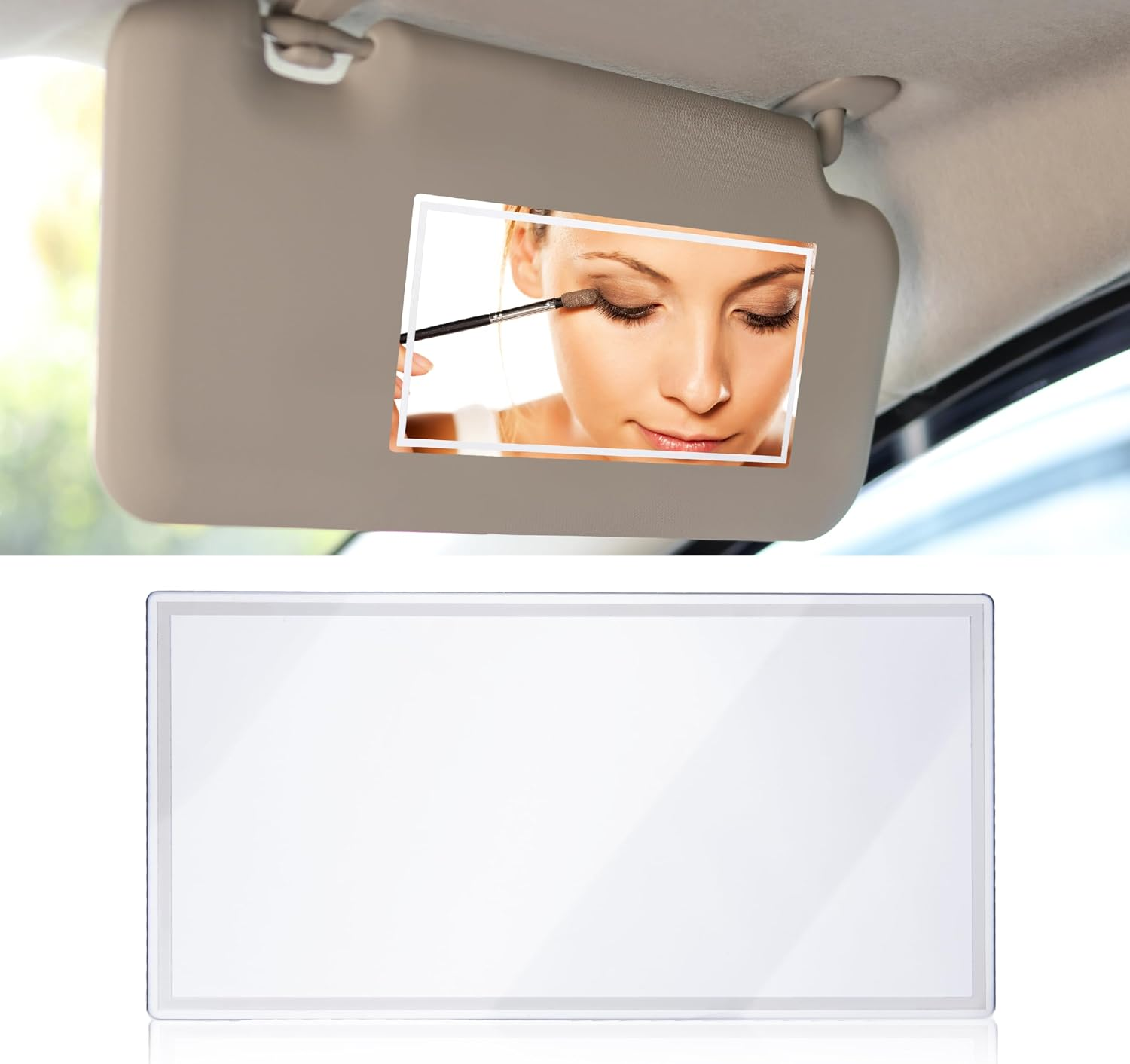 Espejo auto HD 15x8cm portatil adhesivo resistente maquillaje coche camion SUV
