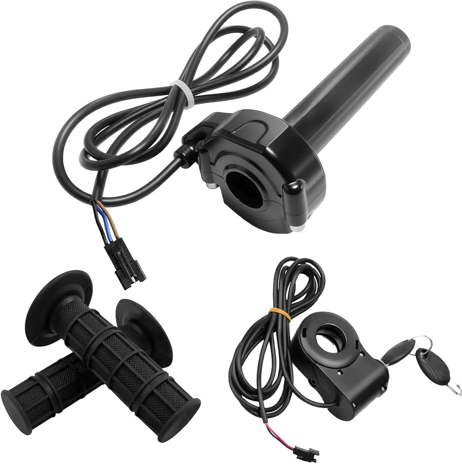 Ridstar Q20 Full Twist Throttle with Rolling Bearing, Ebike Throttle Grip Cable Kit Compatible with Ridstar Q20 Electric Dirt Bike (Ignition Switch)