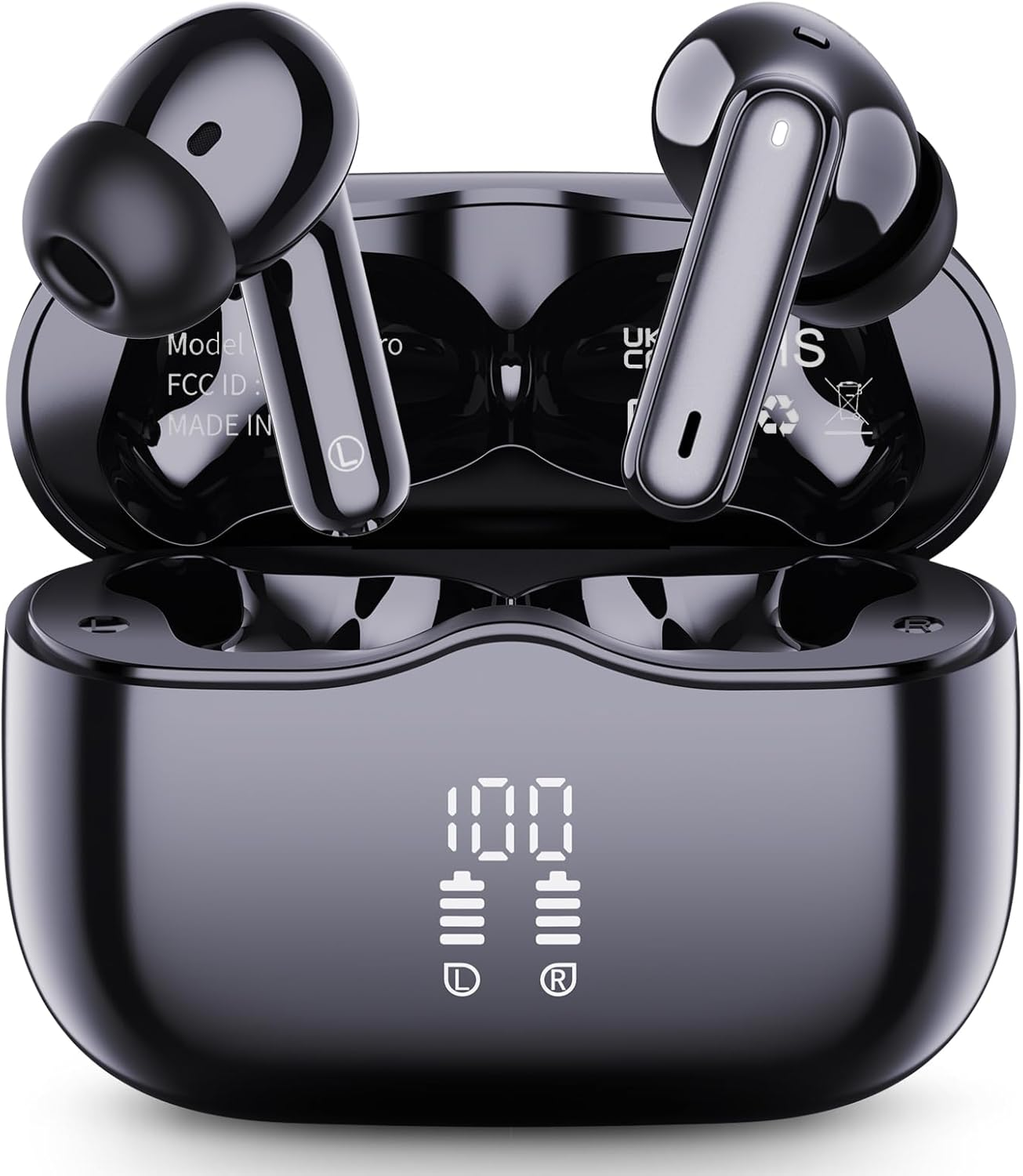 Wireless Earbuds, 2025 Bluetooth 5.4 Headphones in Ear with 4 ENC Noise Cancelling Mic, New Wireless Earphones Hifi Stereo Deep Bass 40H Playtime, LED, In-Ear Bluetooth Ear Buds IP7 Waterproof, USB-C