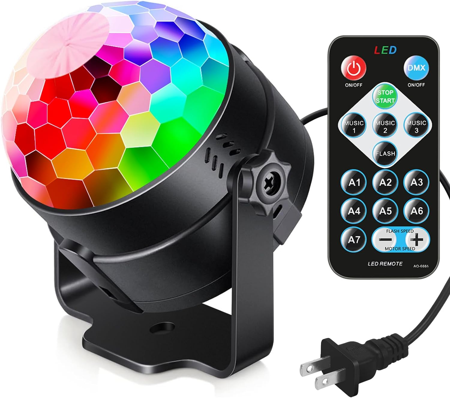 Sound Activated Party Lights Remote Control DJ Disco Ball Strobe Lamp 7 Modes