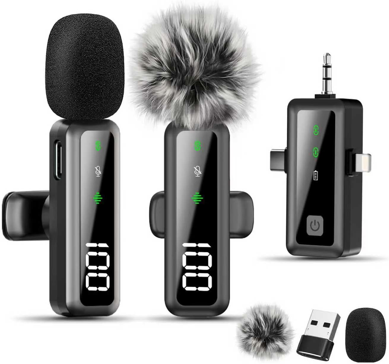 Mini microfono lavalier inalambrico para celular camara y vlogging con reduccion