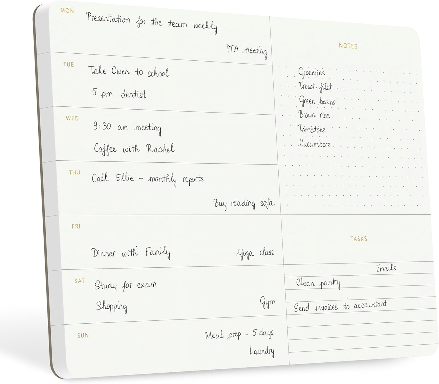 Elegant Weekly Planner Notepad, Undated, 11.22