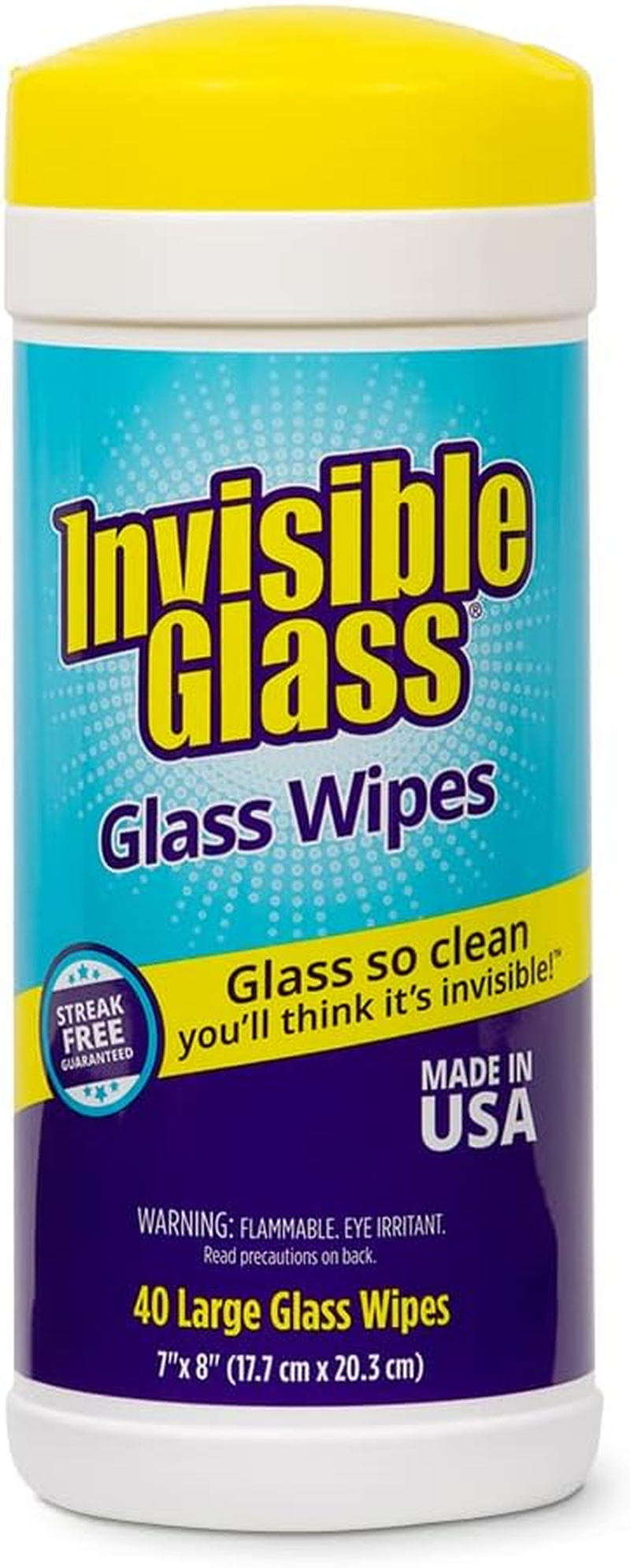 90160 Glass Cleaning Wipes Perfect for Cleaning Mirrors, Windows, and Windshields at Home, in Your Car, or at the Office, Streak-Free, Tint-Safe, Lint-Free, 40 Wipes, Pack of 1