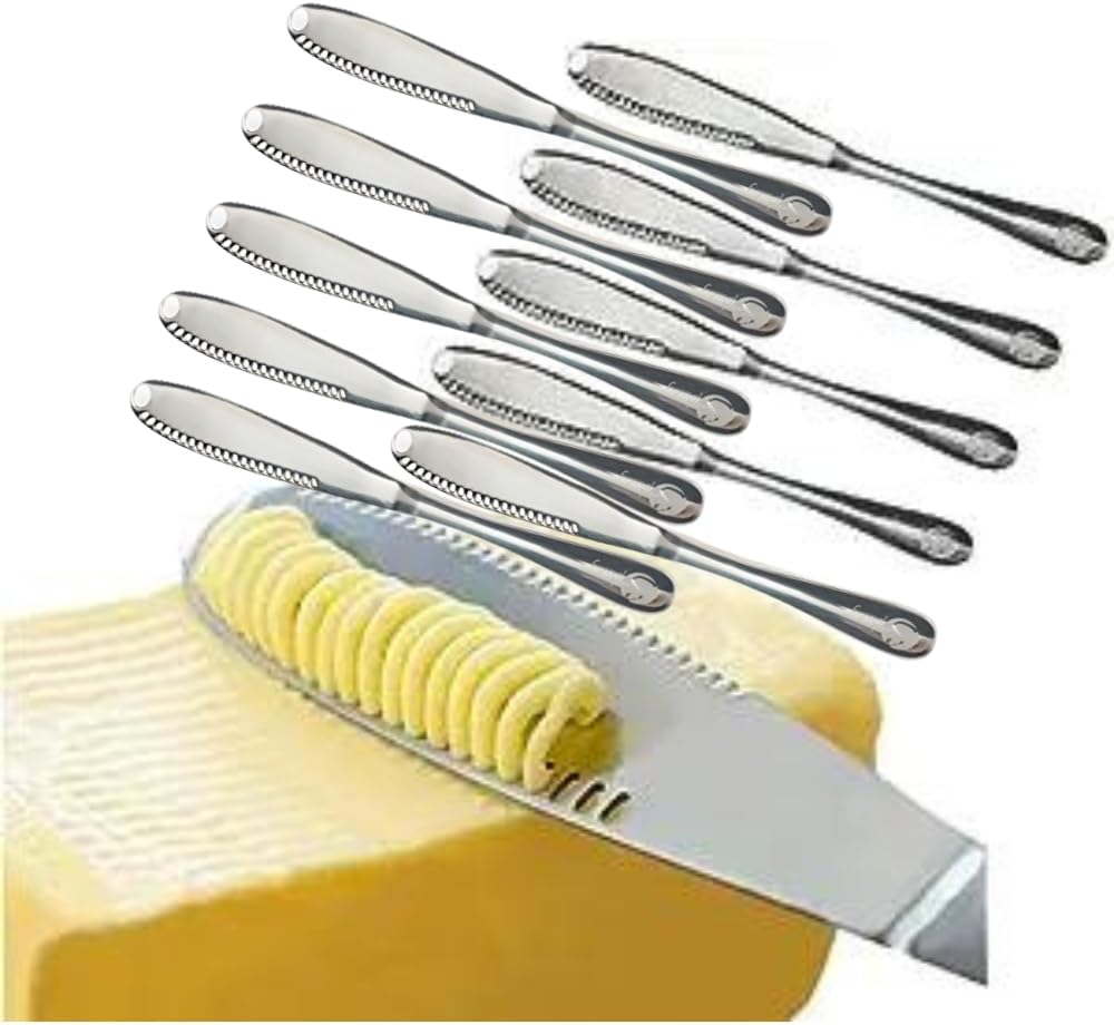 Stainless Steel Butter Spreader, Butter Knife - 3 in 1 Kitchen Gadgets (10 Set)