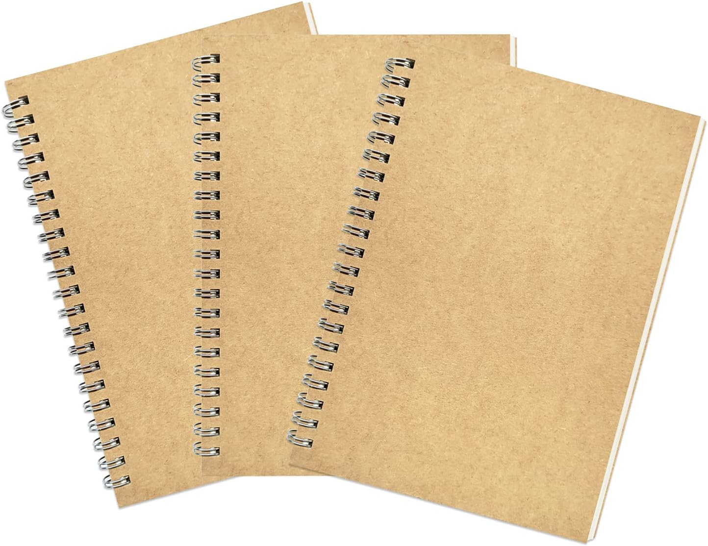 3 Pack College Ruled Notebook, Soft Yellow Cover Spiral Notebook, Memo Notepad Sketchbook, Students Office Business Diary Spiral Book Journal,100 Pages, 50 Sheets, 7.48 x 5.11 Inch