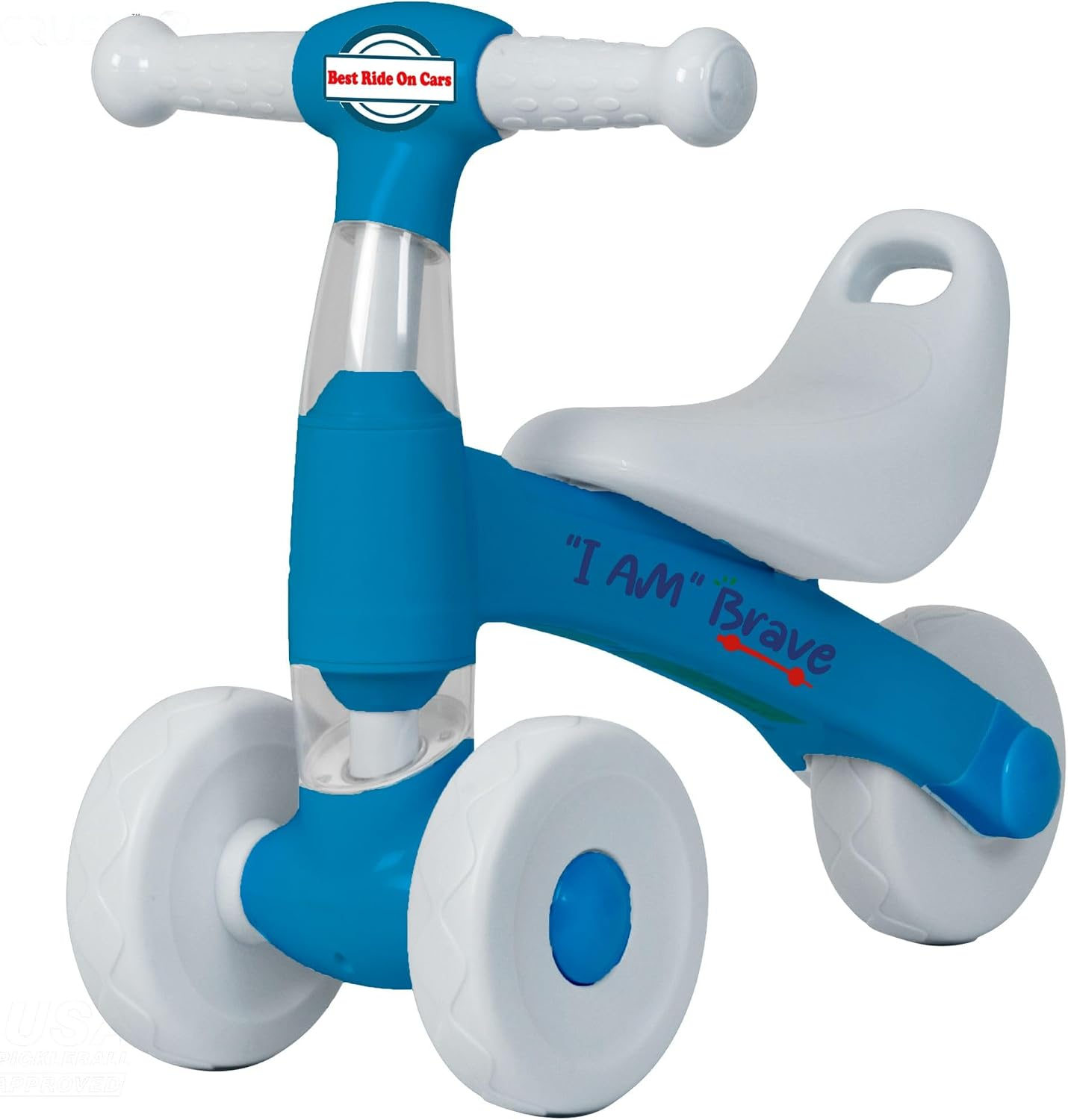 Toddler Balance Bike Trike Boys Girls - 3 Wheels Baby UL 2849 Certified Kids First Birthday Gifts for Boys & Girls (I Am Happy Blue)