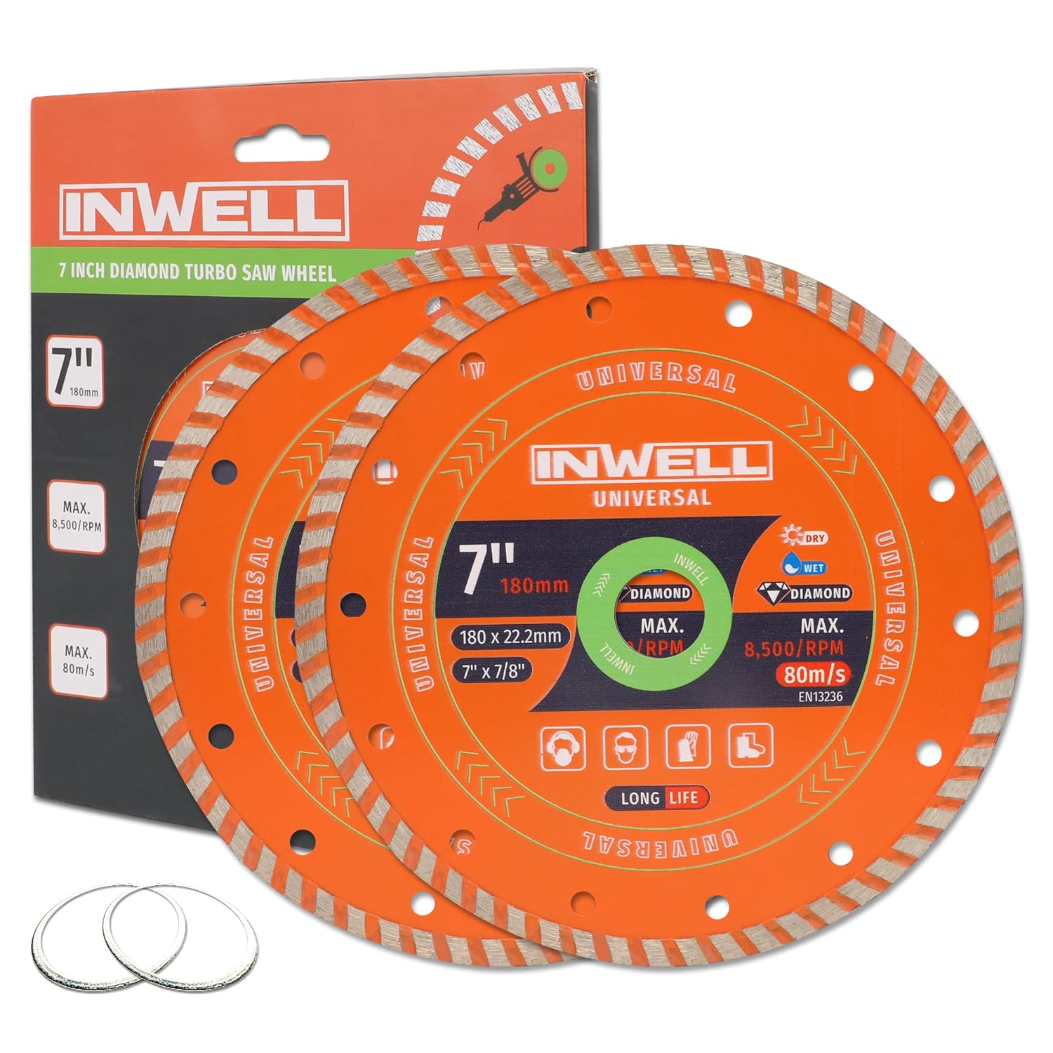7 Inch Turbo Diamond Saw Blades for Angle Grinder, 7