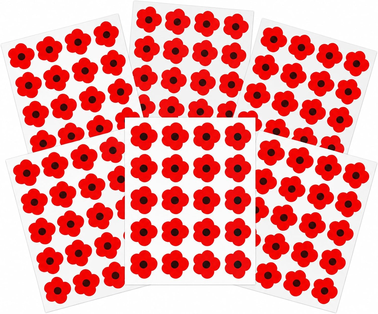 120 Pcs Red Poppy Stickers, Remembrance Day Decorations, Lest We Forget