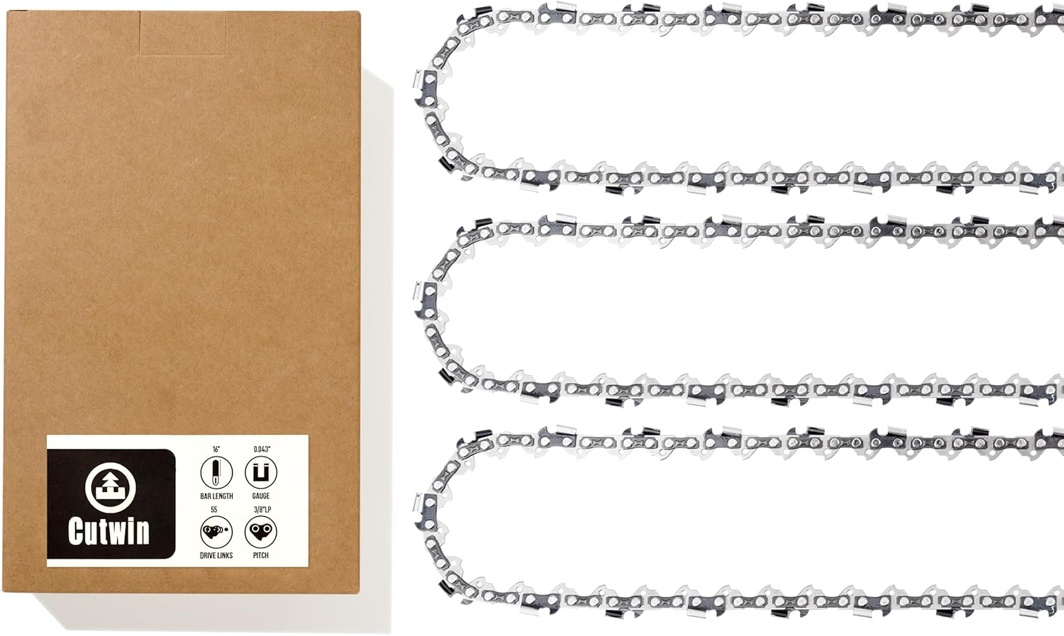 Cutwin 3 Pack 18 Inch Chainsaw Chain CW-S62 3/8" LP Pitch .050" Gauge 62 Driv... - Picture 11 of 14