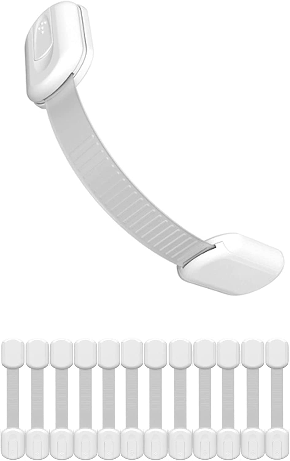 Eco-Baby Safety Cabinet Proofing for Babies - 3M Adhesive Baby Proofing Straps, Refrigerator Lock Straps, Child Proof Locks for Cabinet, Toilet Seat,Cupboard,Door with Easy Installation (12 Pack)