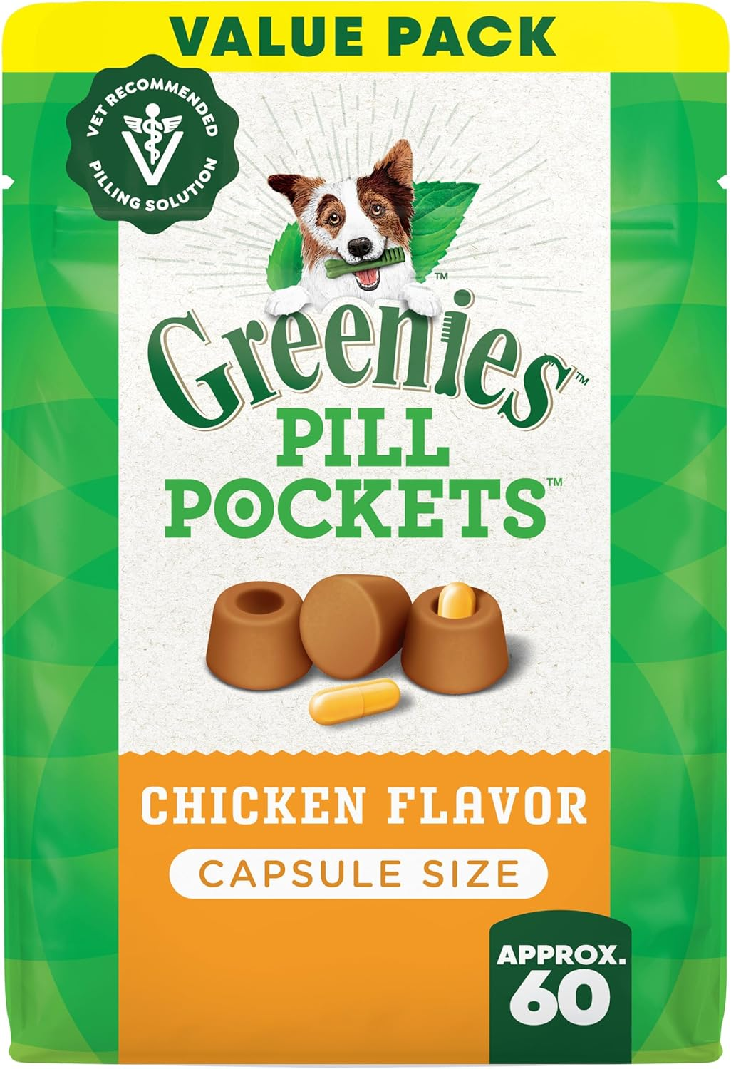 Pill Pockets for Dogs, Large Size Soft Dog Treats, Chicken Flavor 15.8 Oz. Pouch