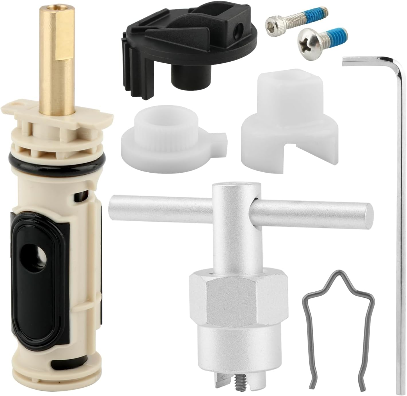 1222 Cartridge Kit Fit for Moen Shower Cartridge Replacement, with Removal Tool and Handle Adapter for Moen Posi Temp One- Handle Tub and Shower Faucets Repair