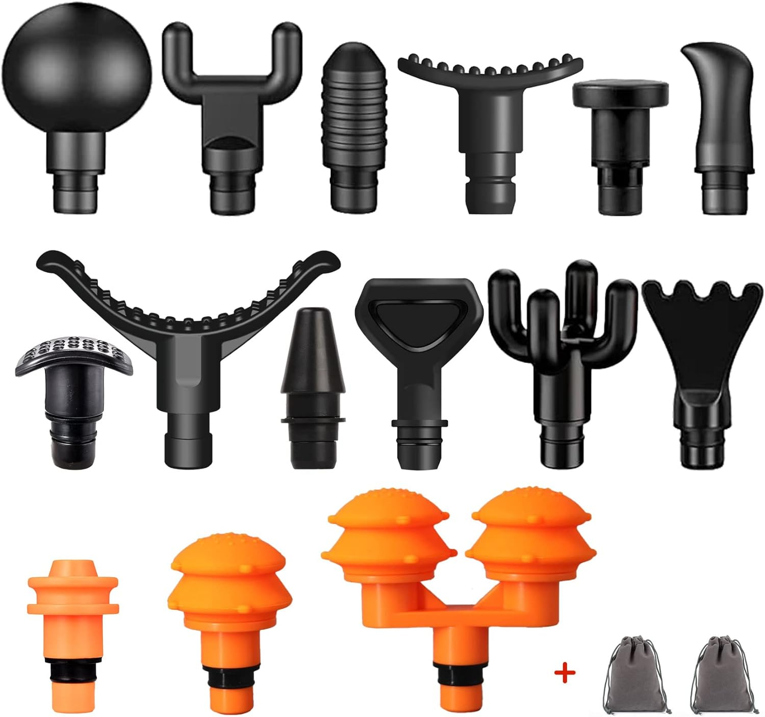 Massage Gun Attachments for Hypervolt Go, Upgraded 15 PCS Massager Heads to Meet Different Needs for Deep Tissue Muscle Massage Gun, Plug-n-Play MassageGun Accessories Easy to Use