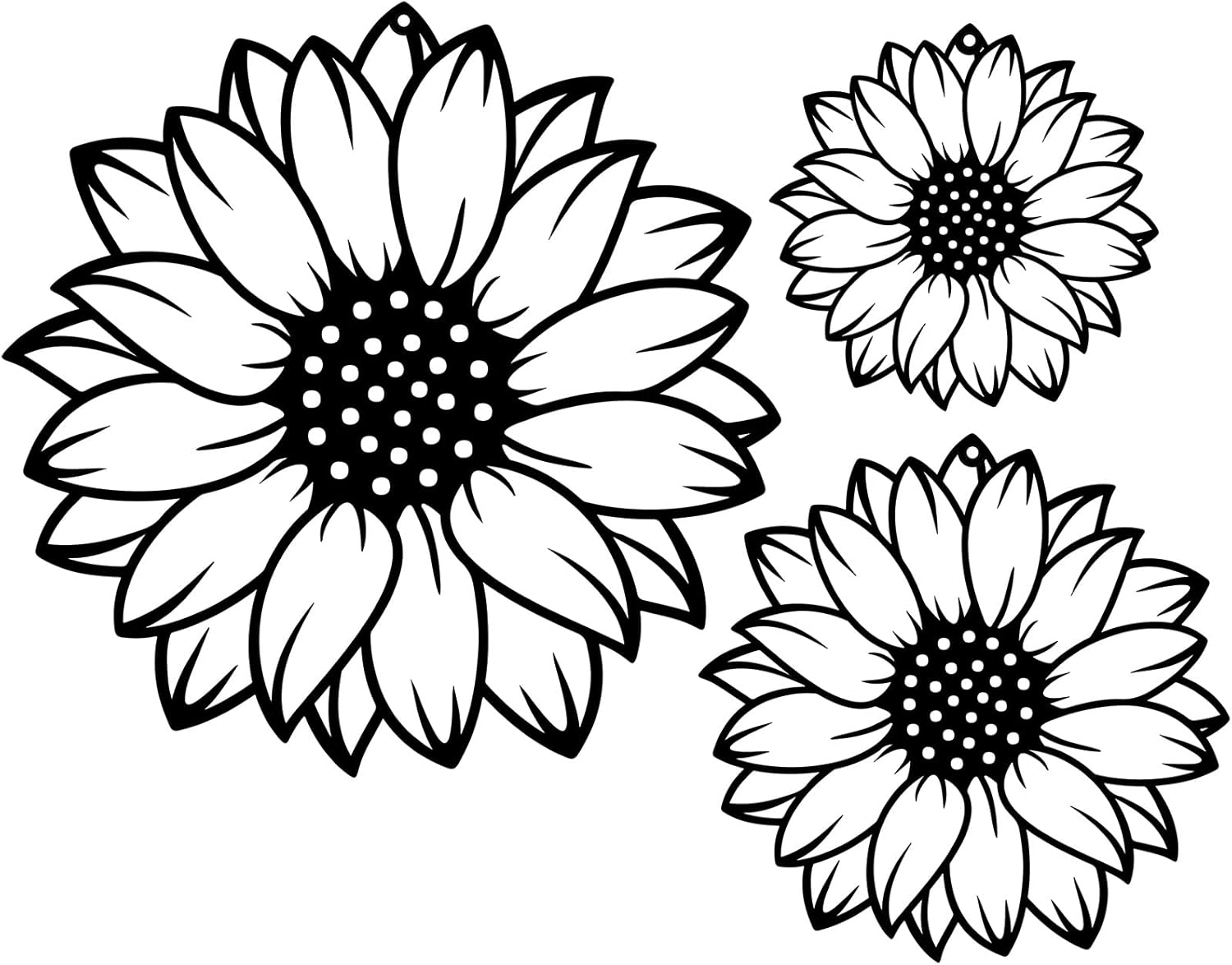 Sunflower Wall Decor 3 Pieces Flowers Metal Wall Art Black Sunflowers Home Decorations for Bathroom Farmhouse Living Room Kitchen Home Office