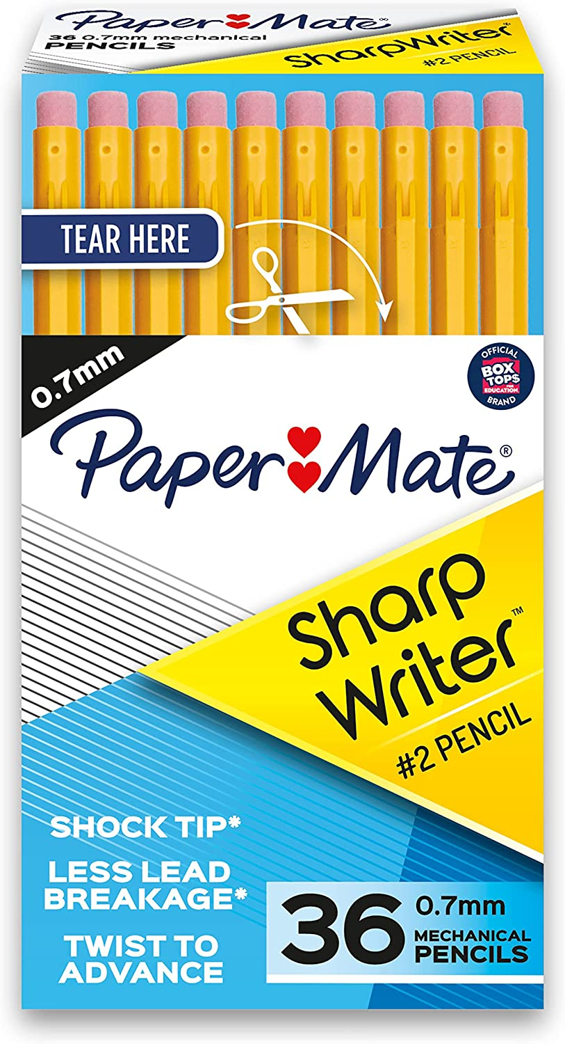 Paper Mate Sharpwriter Mechanical Pencils | 0.7 Mm #2 Pencil | Yellow(36 Count)