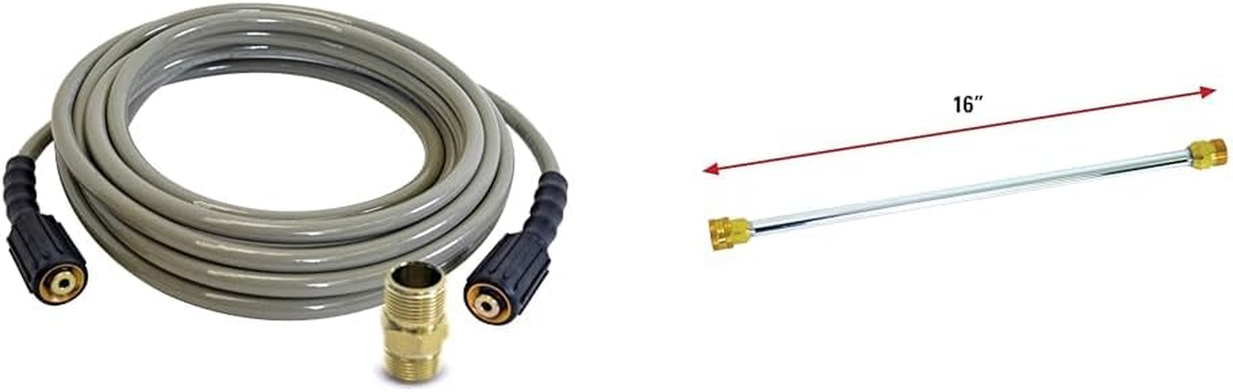 Simpson Cleaning 40224 Morflex Series 3300 PSI 25-Foot Pressure Washer Hose and 80149 Universal 16-Inch 3600 PSI Pressure Washer Wand Bundle