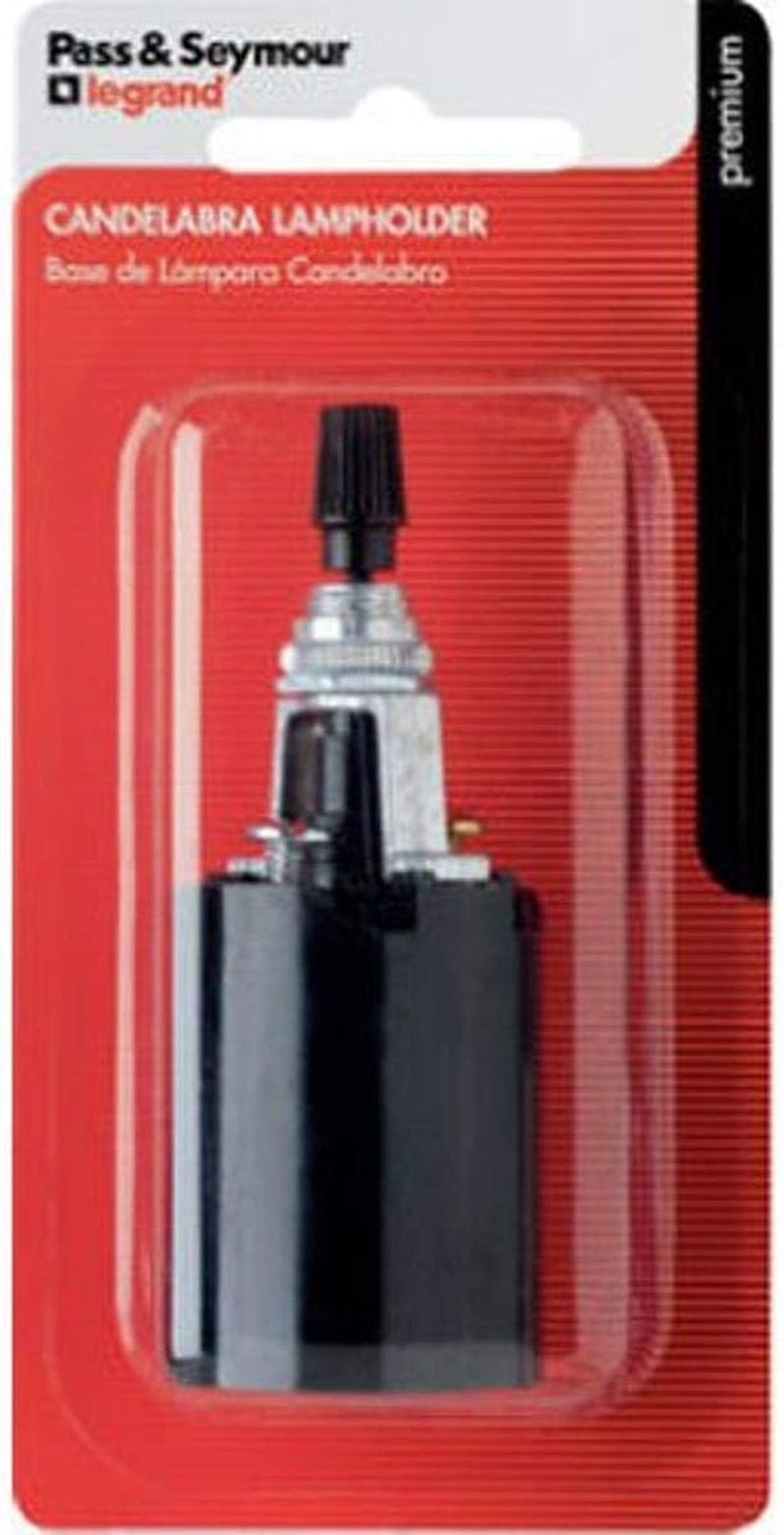 4155BPCC5 Phenolic Medium Base A26 Lampholder, Candle Socket, Bottom Turn Knob, Black (1 Count)