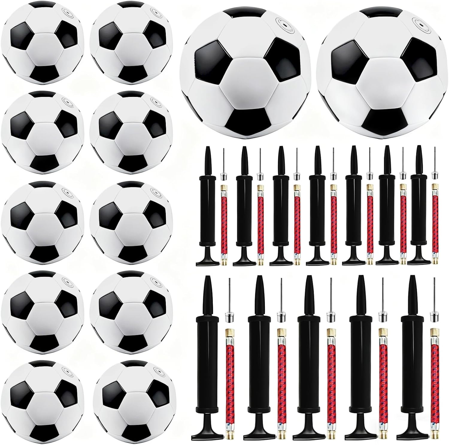 12 Set Christmas Operation Soccer Ball Bulk with Pump Needles, Size 5 Sport Soccer Ball Training Ball for Adults Soccer Christmas Charity Donation Supplies Game Play Gifts