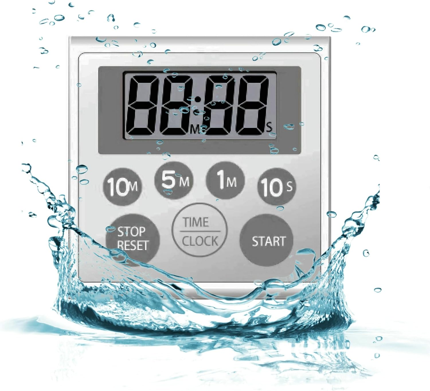 Digital Timer Waterproof Shower Timer Shower Clock Bathroom Kitchen Timer 