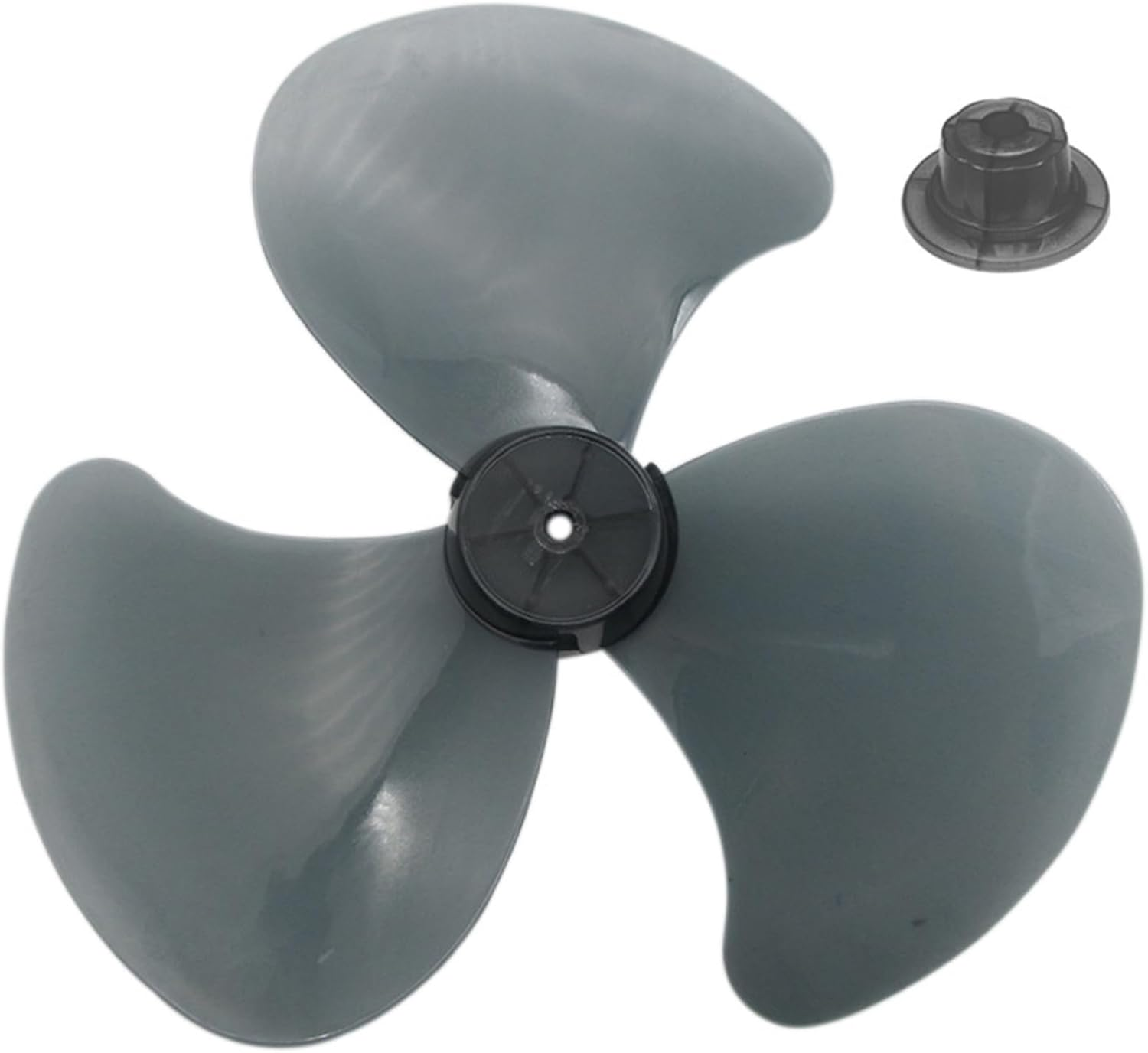 16 Inch 3‑Blade Fan Blades with Nut Cover, Plastic Blades for Table, Standing & Pedestal Fans, DIY Fan Repair Parts