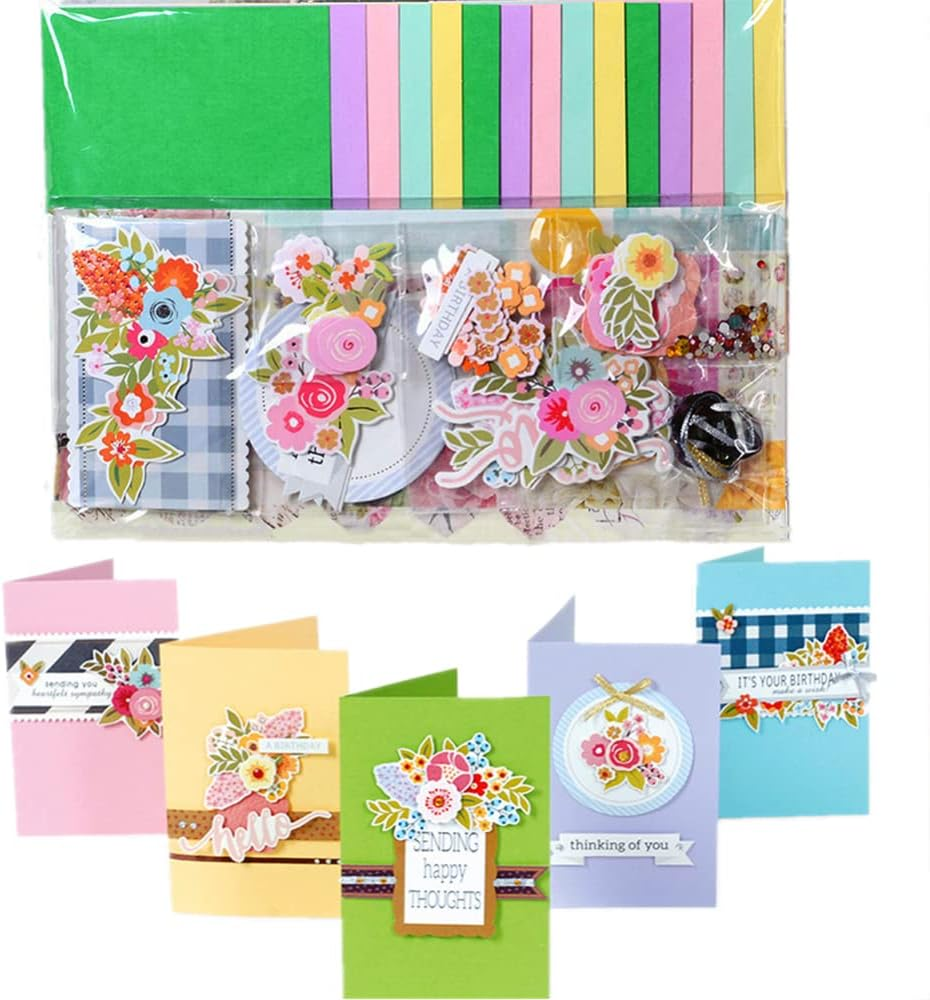 Diy Greeting Card Kits, Paper Greeting Card Set Handmade Diy Making Material Set For Birthday Invitation, Thanksgiving Christmas Holiday Baby Shower 15 Cards + 15 Envelopes