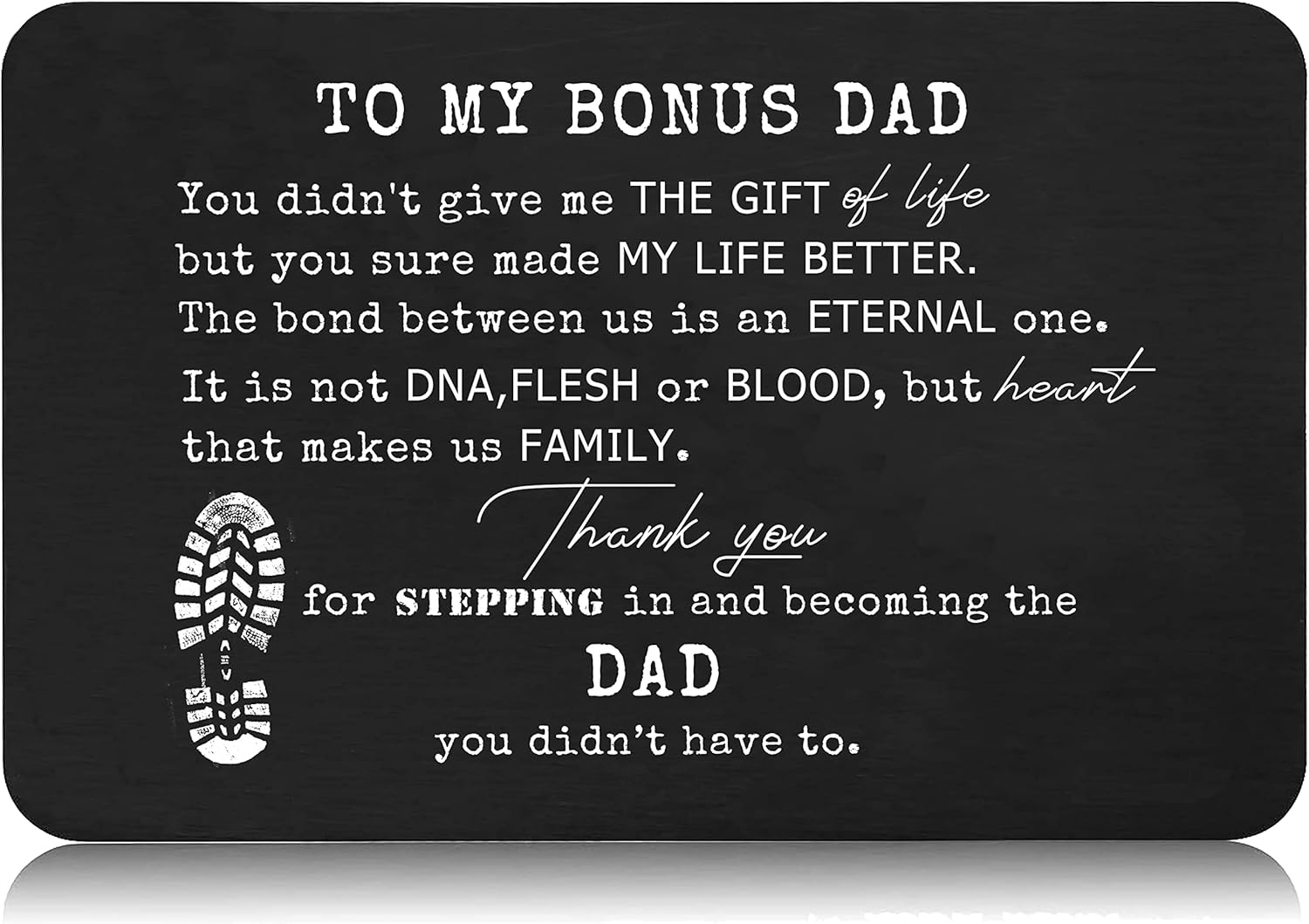 Christmas Gift for Stepdad,Father-in-Law,Bonus Dad,Stepfather-Father's Day Wedding Present-You Didn't Give Me the Gift of Life-Wallet Insert Decor,Bonus Dad Wallet Card from Son Daughter