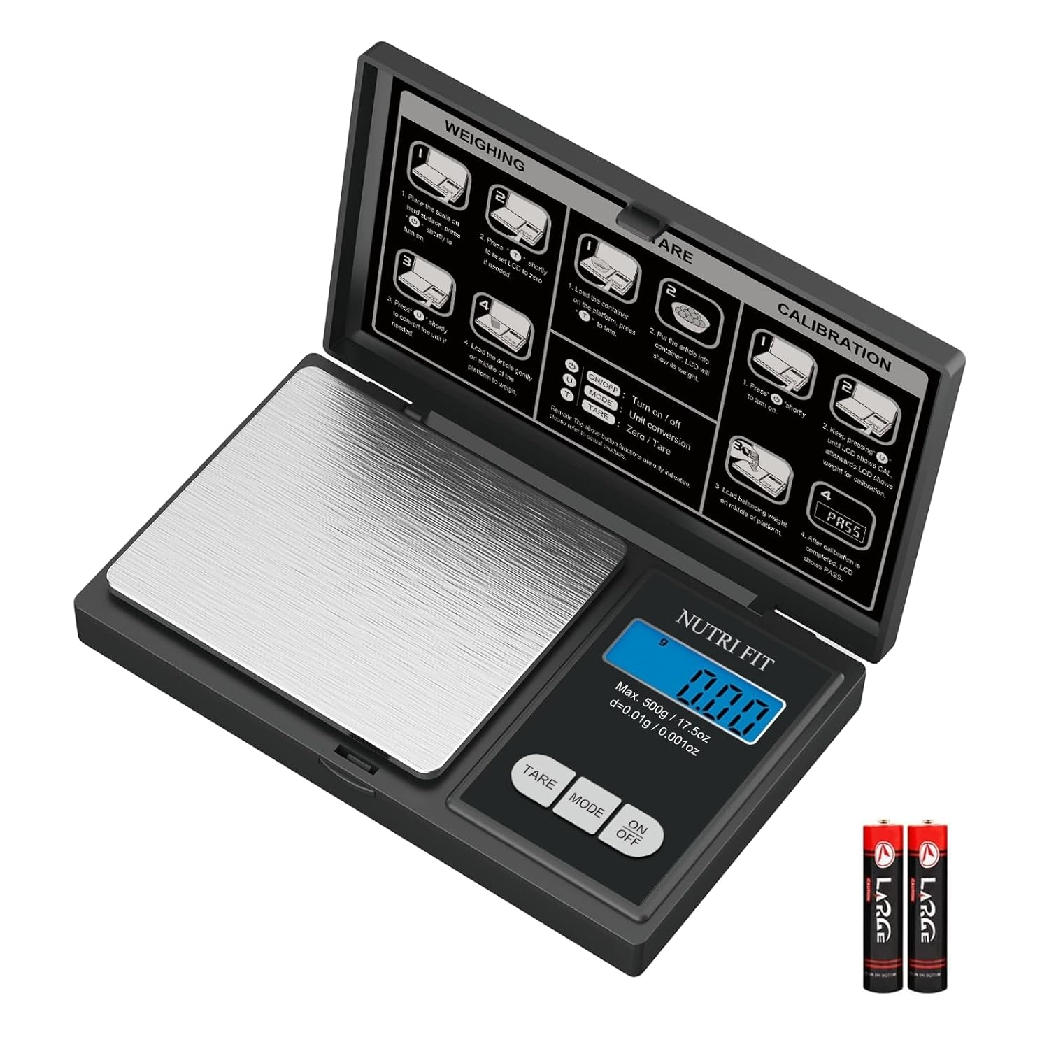 Gram Digital Scale 0.01G Accuracy, 500G Small Pocket Scale Jewelry Scale