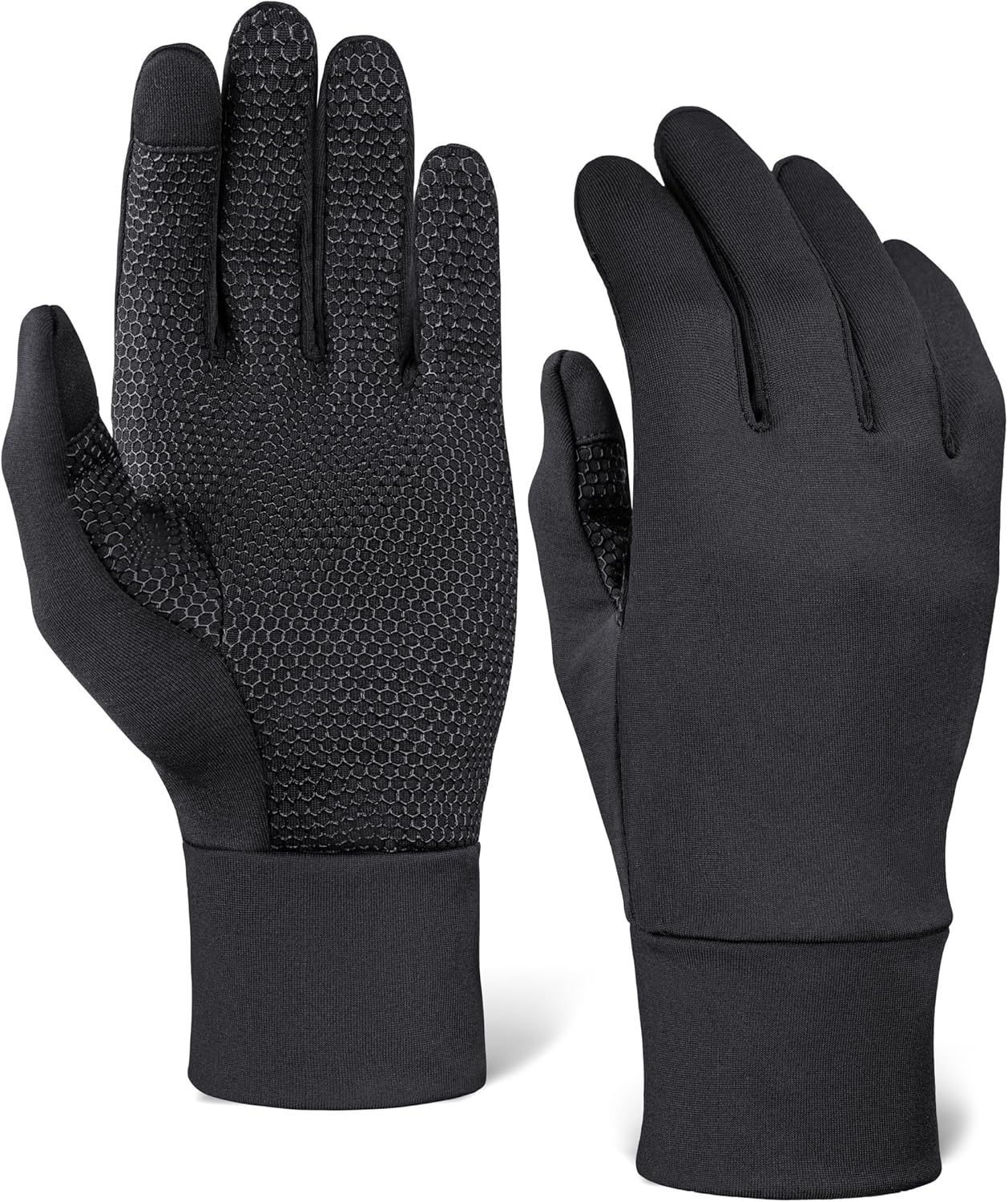 Tough Outdoors Running Gloves for Men & Women - Winter Liners & Touchscreen - Lightweight & Hiking Gloves