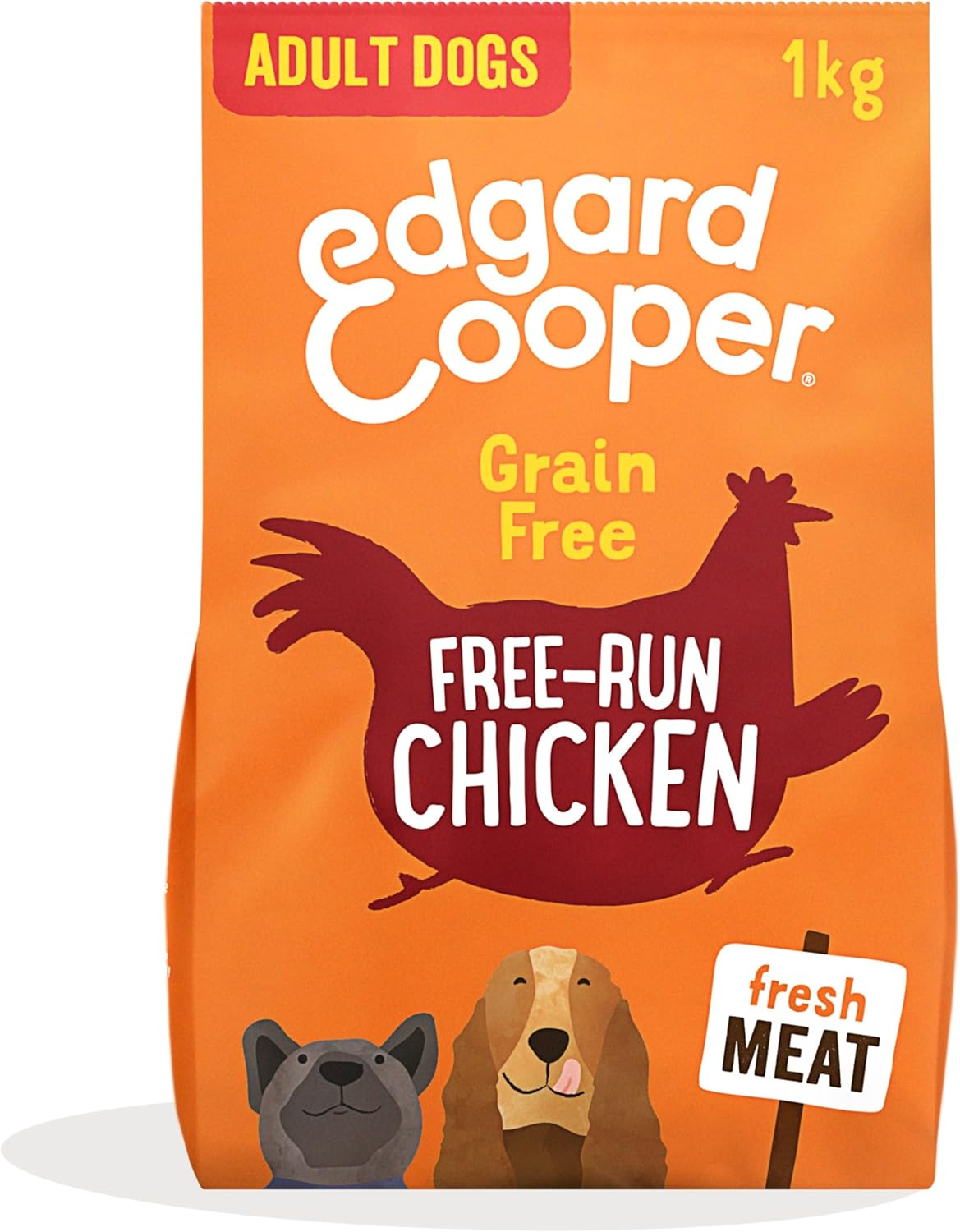 Edgard Cooper Croquettes Chiens, Adultes, (Poulet, 1Kg), Croustillants Chien, Viande Fraîche Et Ingrédients Naturels, Sans Céréales, Sans Sucre Ajouté, Hypoallergénique