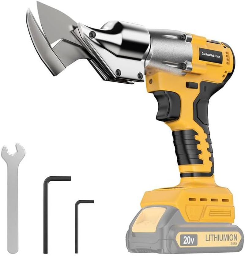 Cordless Sheet Cutter for DE-WALT 20V Max Battery, Electric Metal Shears with 360° Pivoting Head, Maximum Torque 221 Ft-Lbs, Brushless Scissors for Stainless Steel, Metal, and Iron Cutting（Tool Only）