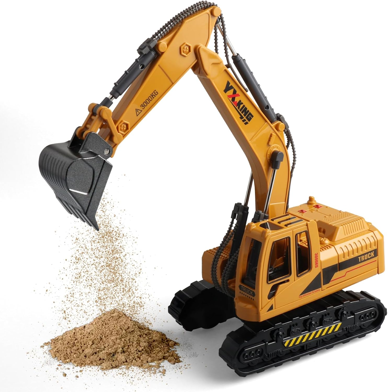 Metal ABS Plastic Excavator Toy, Diecast Manual Construction Equipment Digger Truck Model Toys for Boys Kids Ages 3-5 4-7 8-12 Christmas Birthday Gifts