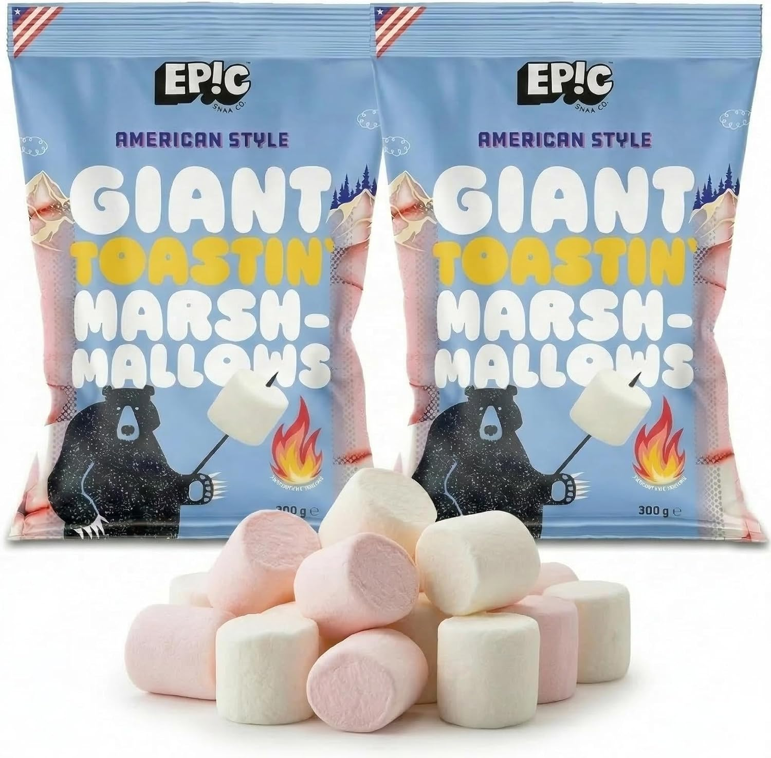 American-Style Toastin’ Mallows – Soft, Fluffy Marshmallows Perfect for Roasting (Almond)