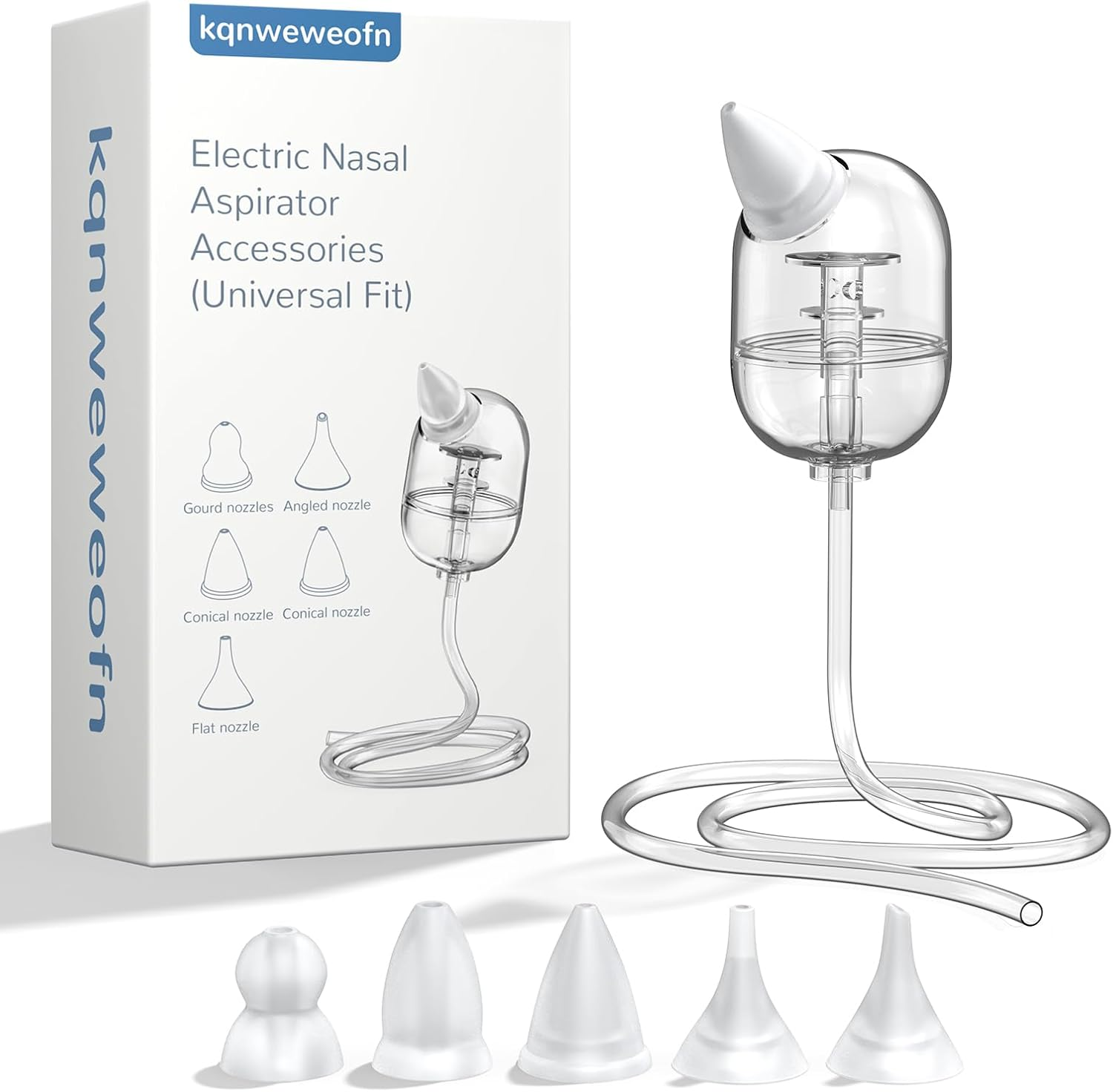 Baby Nasal Aspirator Replacement Parts Silicone Tips & Tubes, Compatible with GROWNSY, HEYVALUE, Nozebot & Momcozy, Dishwasher Safe, Includes Multiple Silicone Tips & Storage Case