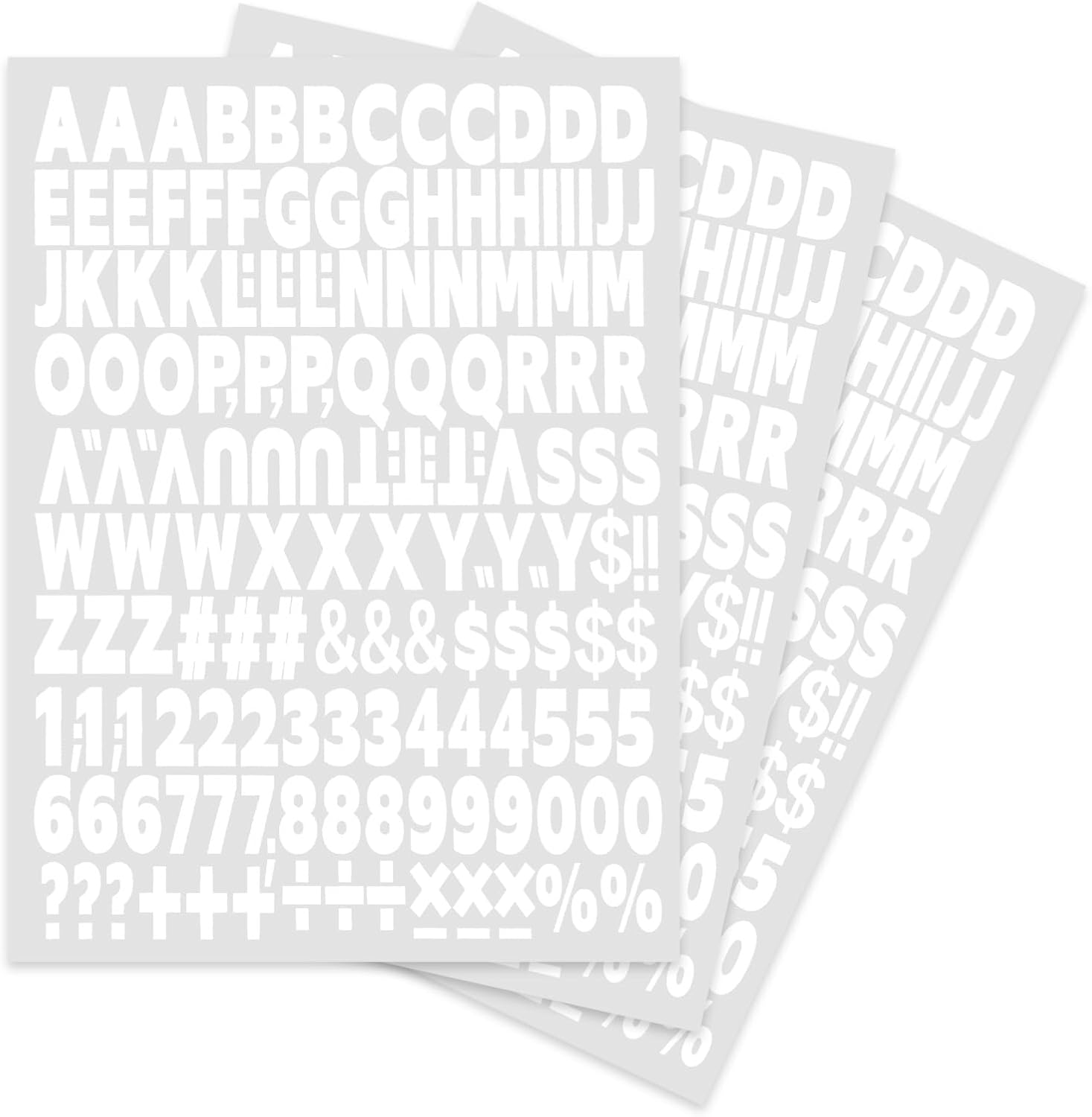 3 Sheets 1 Inch White Iron on Heat Transfer Letters and Numbers 504 Piece Alphabets Numbers Fabric Washable Iron on Letter Patches for Sports Jersey T-Shirts Slogan Printing DIY Crafts Decoration