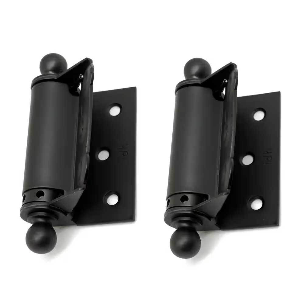 1-1/2 In. X 2-3/4 In. Solid Brass Adjustable Half Surface Hinge with Ball Finials in Oil-Rubbed Bronze (1-Pair)