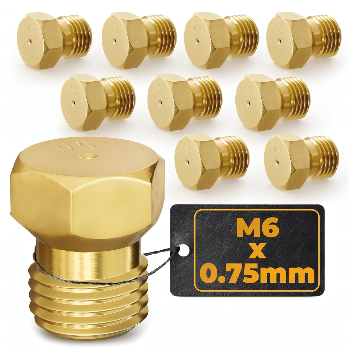 10PCS Propane to Natural Gas Orifice Kit � M6 Brass Nozzles for Grill & Stove*