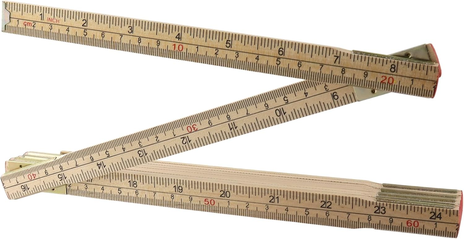 Folding Meter Yard Stick with Metric and US Sizes, 2M/6.5Ft