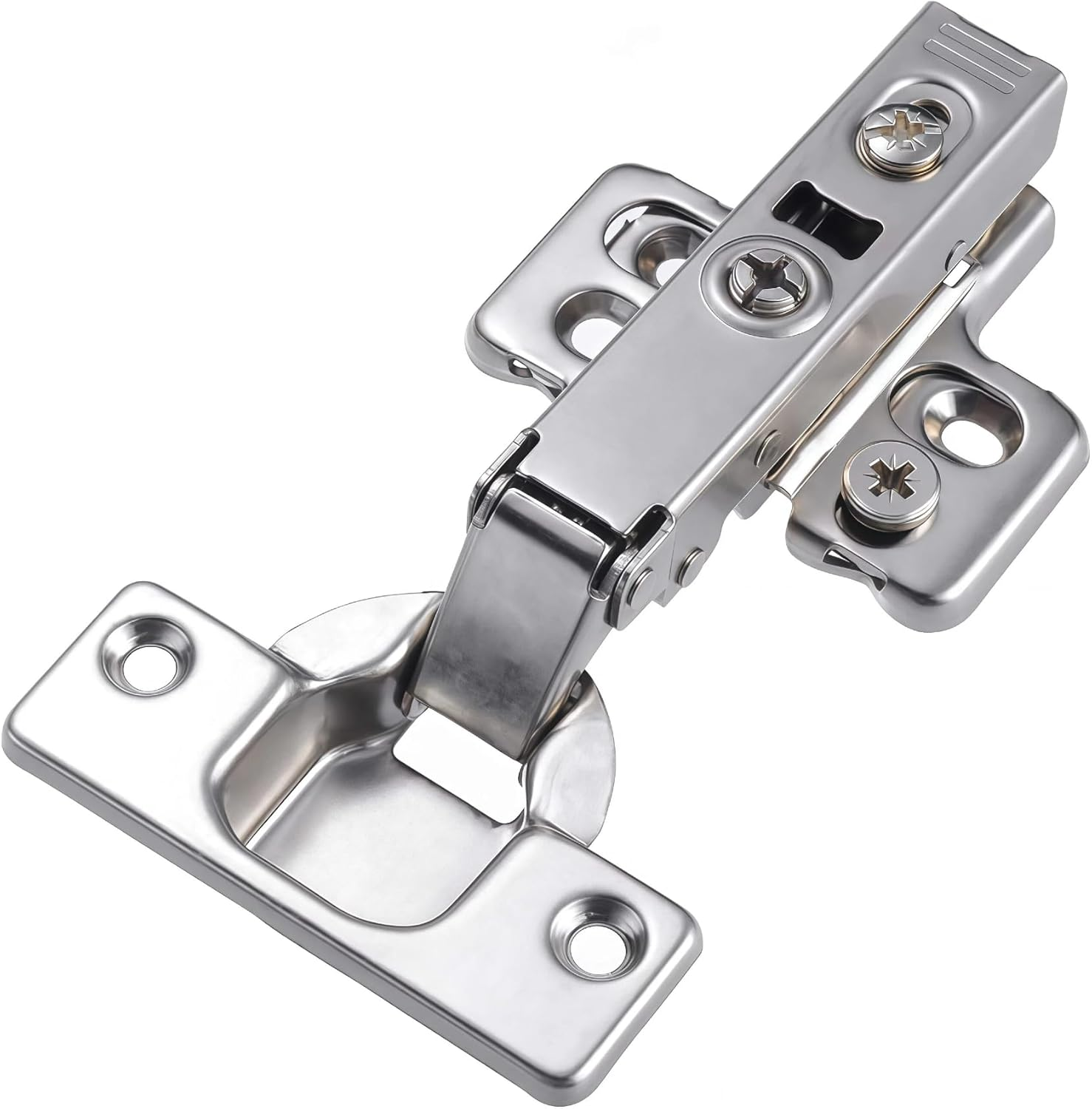 10 Pack 5 Pairs Full Overlay Soft Close Cabinet Hinges European Kitchen Heavy-Duty Frameless Adjustable Concealed 35Mm Cup 3D Clip-On Two-Way Hinge Nickel Plated Finish