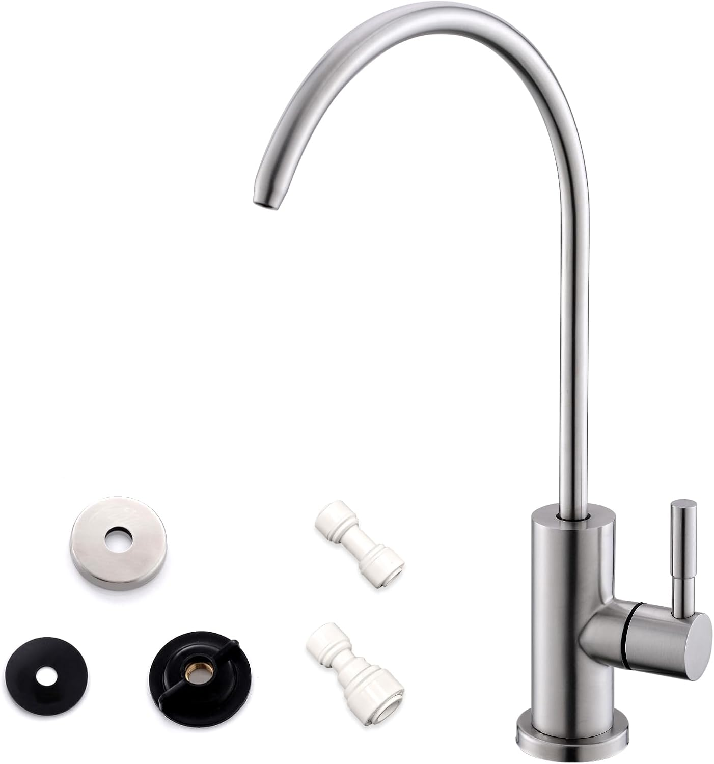 Drinking Water Faucet for Kitchen Sink, Kitchen Water Filter Faucet Stainless Steel for Reverse Osmosis or Water Filtration System Beverage Non-Air Gap RO Faucet Brushed Nickel Finish