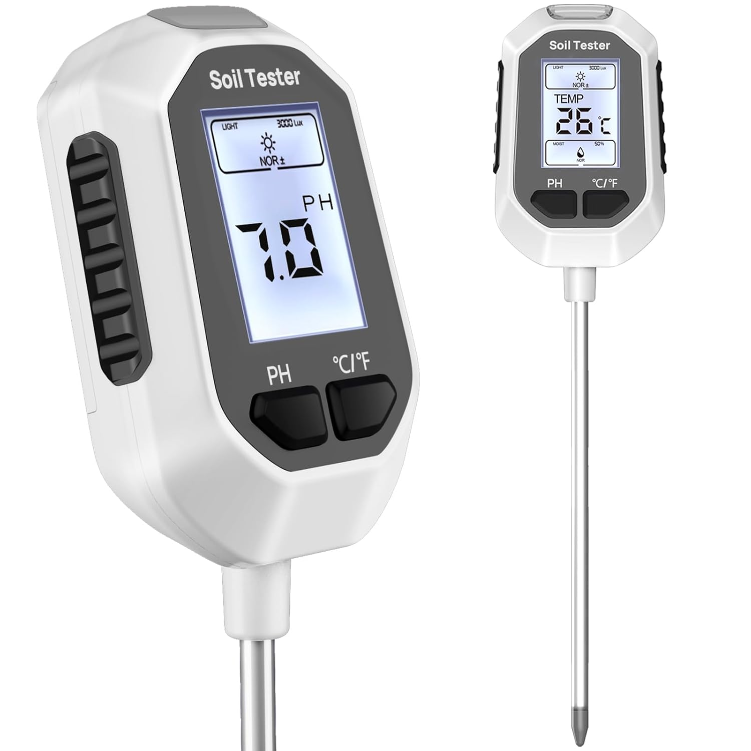 Medidor De Suelo 4 En 1 Wigearss Con Pantalla LCD – Mide PH, Humedad, Temperatura Y Luz, Ideal Para Jardín Y Plantas De Interior