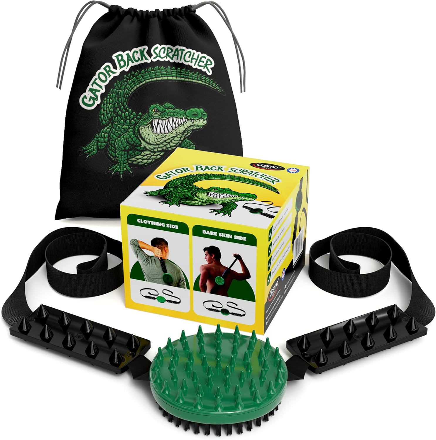 Back Scratcher for Men with Strap Double Sided Great for Mobility Impaired Hard-To-Reach Itchy Places Gift for Dad Fathers Day Present Unique Gift for Him Best Long Reach Manual Gator Backscratcher