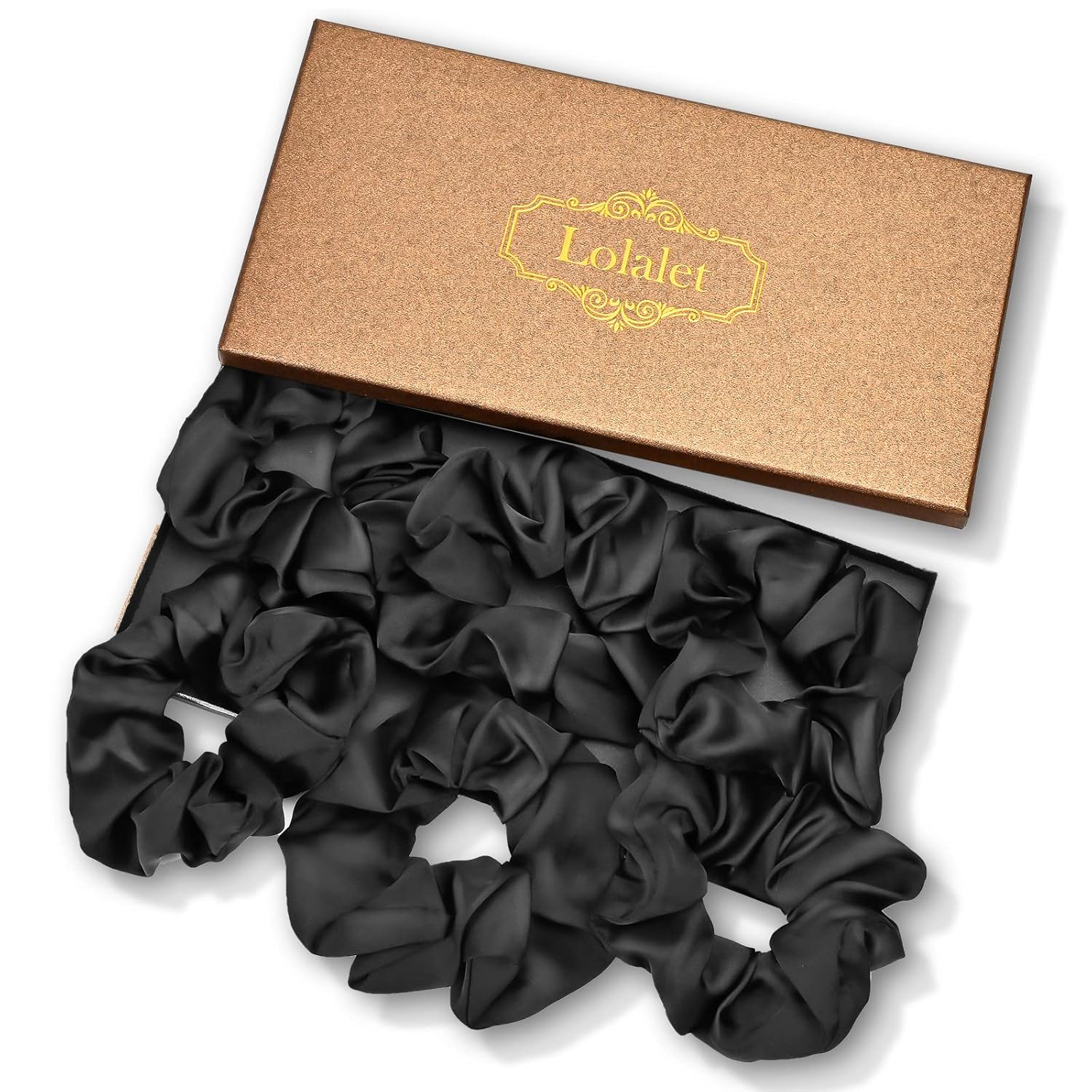 Scrunchies for Women, Satin Hair Scrunchies Softer Than Silk Hair Ties for Hair Sleep, Big Scrunchy Ponytail Holder with Elastic Hair Bands for Girls Thick Thin Curly Hair -6 Pack, Style F