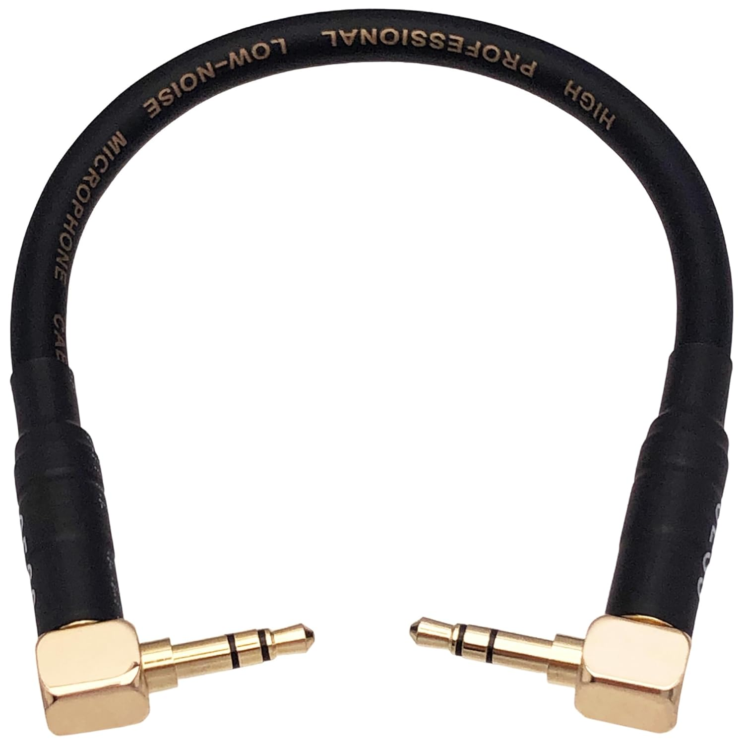 CNCESS CESS-068 Short Audiophile Audio Cable 3.5Mm TRS Right Angle Male to Male, 6 Inches