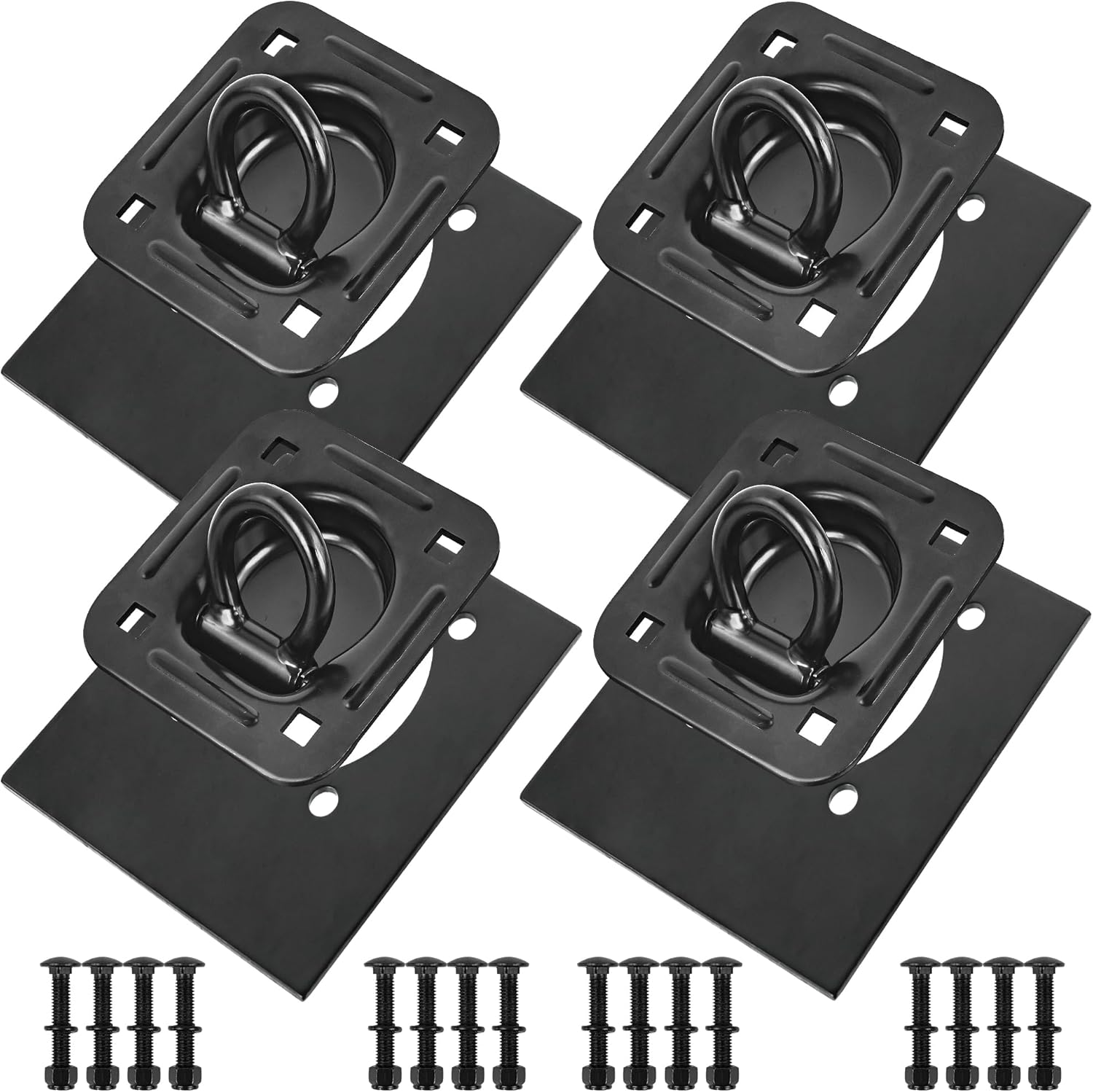 Recessed D Ring Tie Down Anchors 4 Pack (6,000 Lbs), Heavy Duty Kit Enclosed Trailer Accessories,Trailer Tie Down Anchor Great For Securing Equipment, Cargo And Other Loads