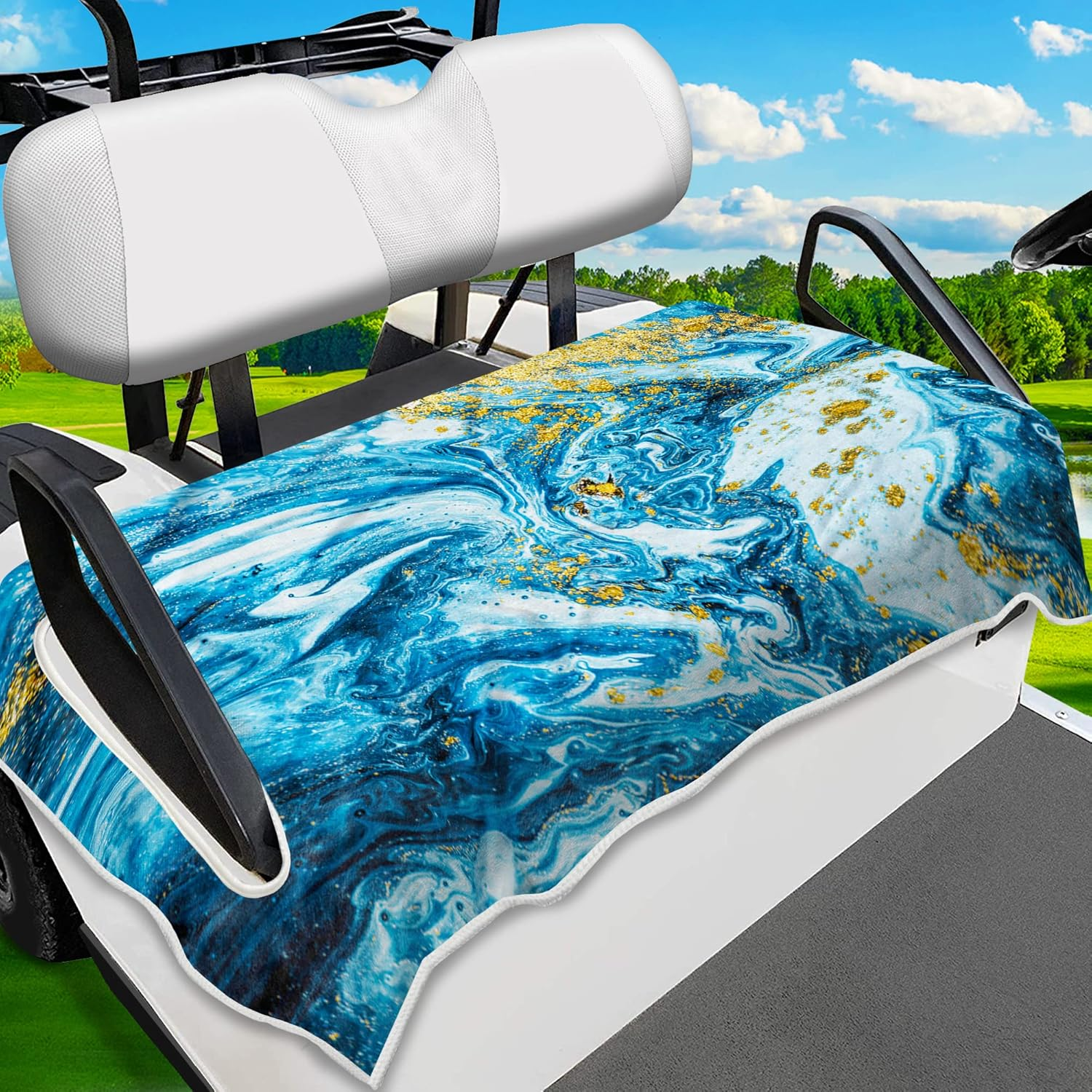 Golf Cart Seat Covers Unique Towel Blanket for All EZGO, Yamaha, Club Cars, Icon and More 2-Seats Cart, 100% Microfiber Keeps Seat Warm and Comfortable, 51'' X 31''