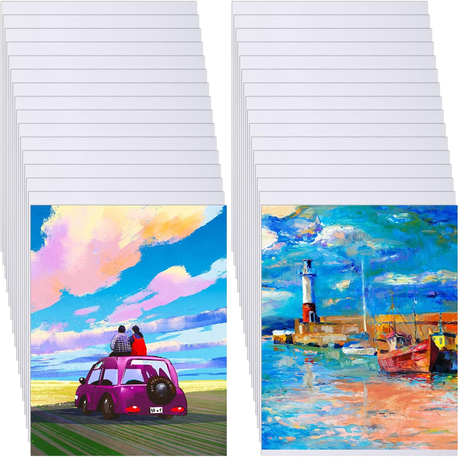 36 Pcs Sublimation Blanks for Picture Frame 8.5 X 11 Inch Double Sided Sublimation Blanks Canvas Printable Inkjet Canvas Pads Heat Transfer Sheets for Painting DIY Photos Murals Backdrops Craft